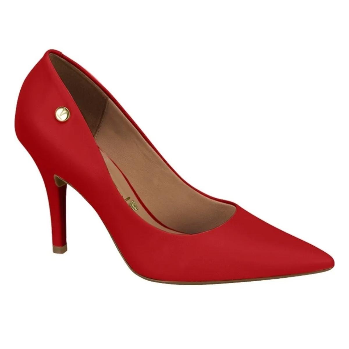 Sapato Scarpin Salto Fino Casual Feminino Vizzano 11841101 Vermelho