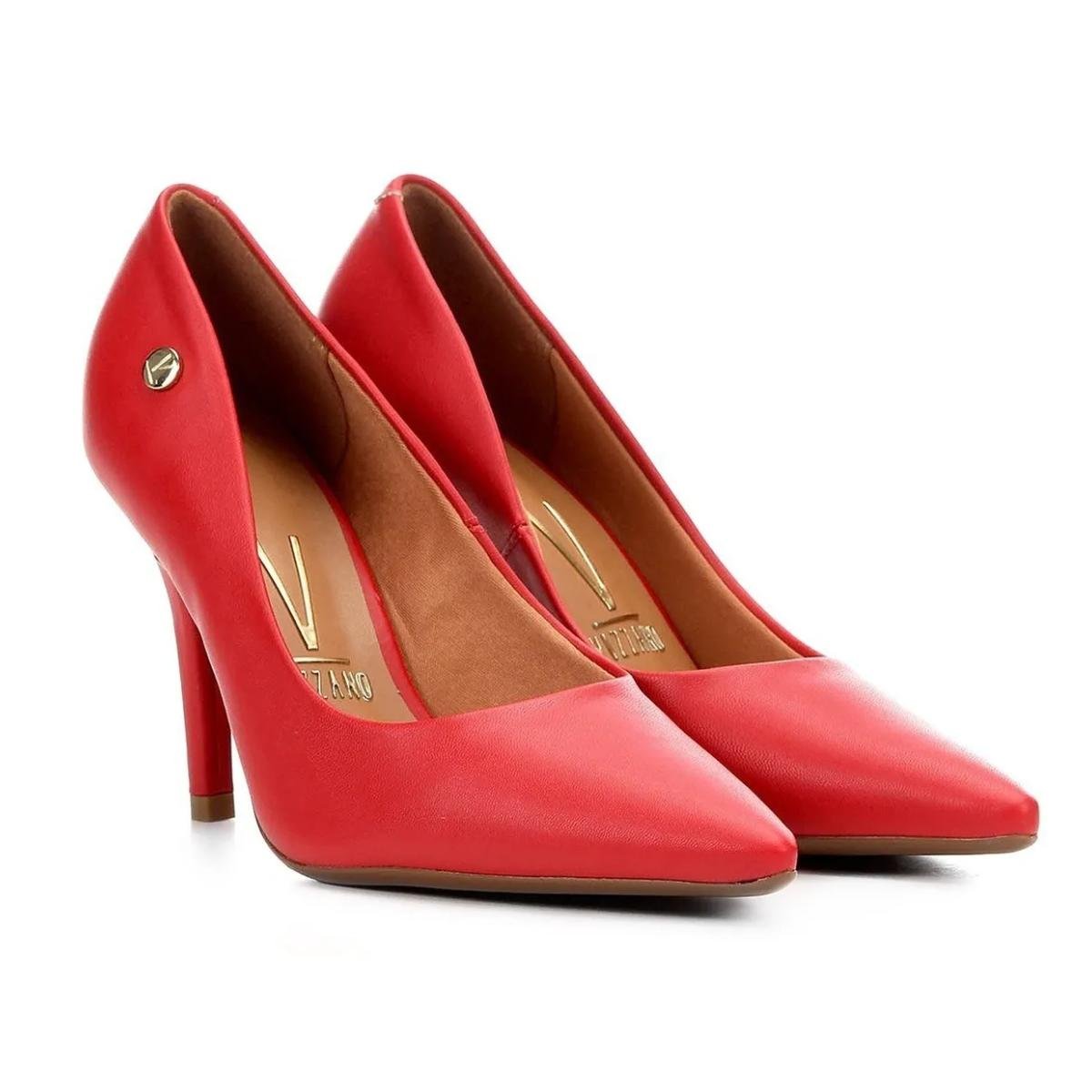 Sapato Scarpin Salto Fino Casual Feminino Vizzano 11841101 Vermelho Vermelho 4