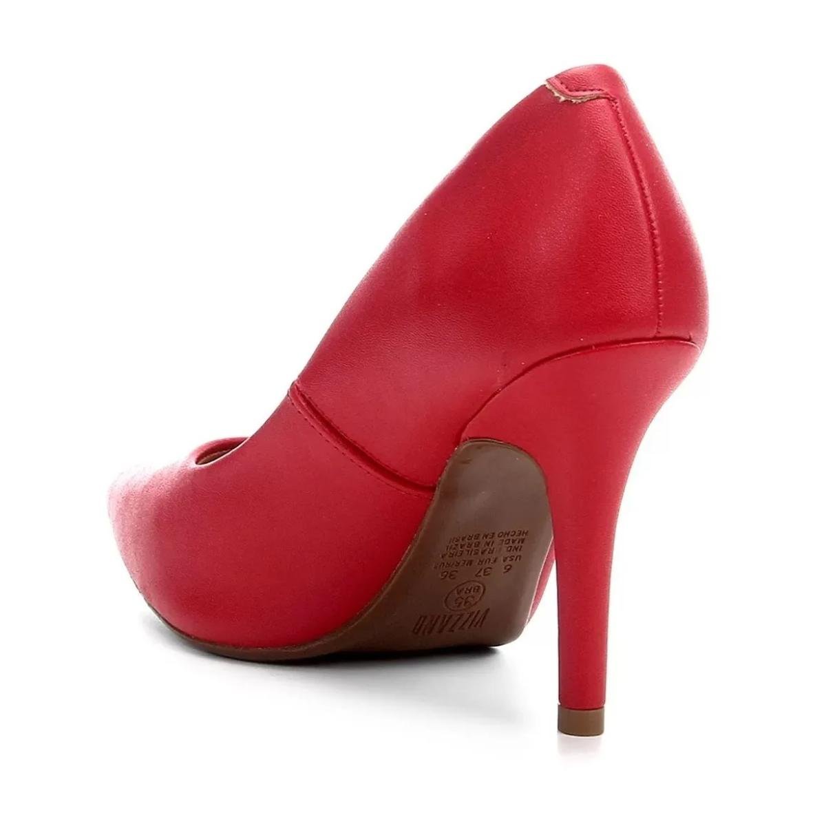 Sapato Scarpin Salto Fino Casual Feminino Vizzano 11841101 Vermelho Vermelho 5