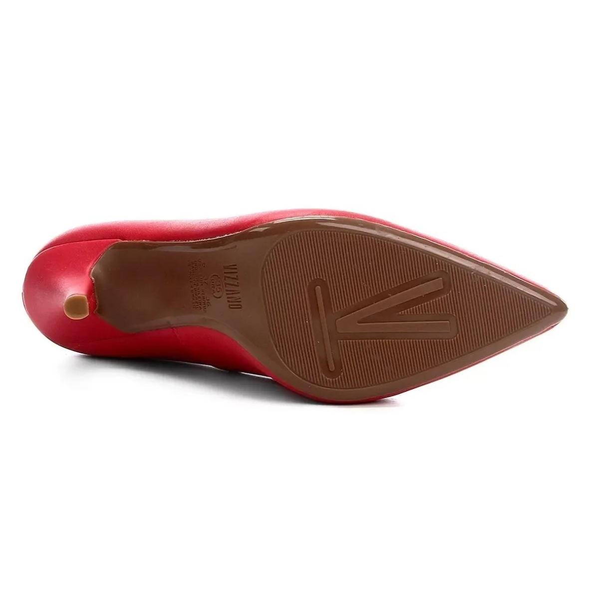 Sapato Scarpin Salto Fino Casual Feminino Vizzano 11841101 Vermelho Vermelho 6