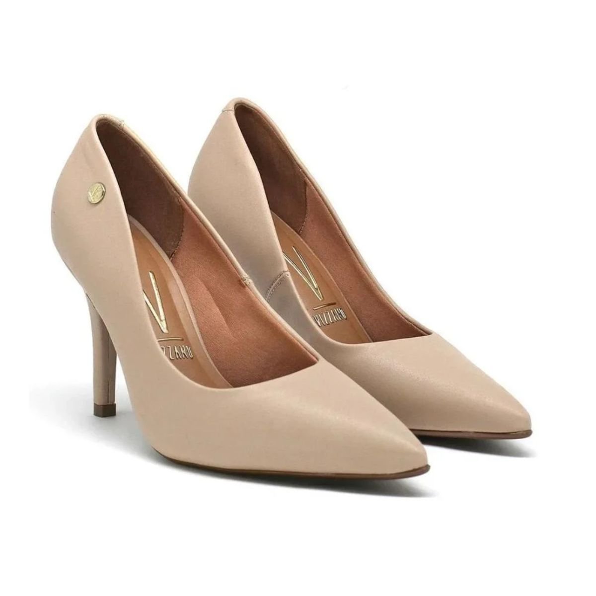Sapato Scarpin Salto Fino Casual Feminino Vizzano 11841101 Bege Bege 5
