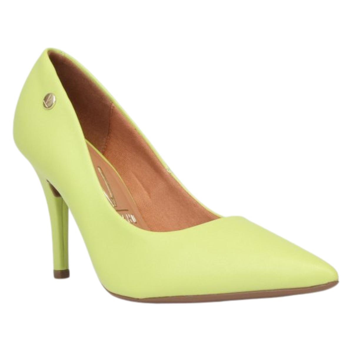 Sapato Scarpin Salto Fino Casual Feminino Vizzano 11841101 Verde Claro