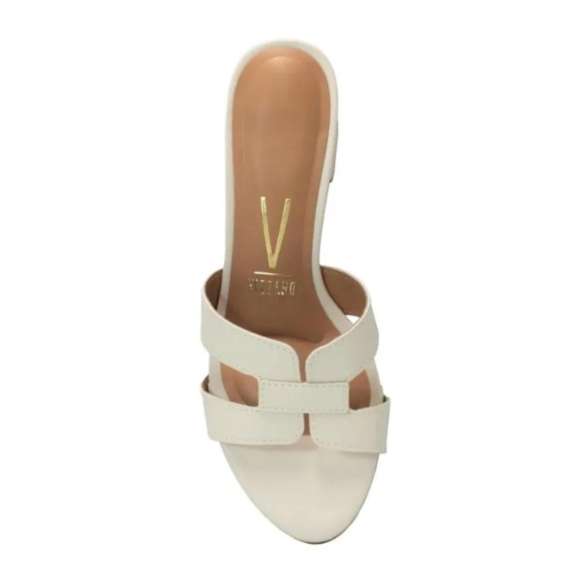 Tamanco Salto Bloco Casual Feminino Vizzano 62911180 Branco Branco 3