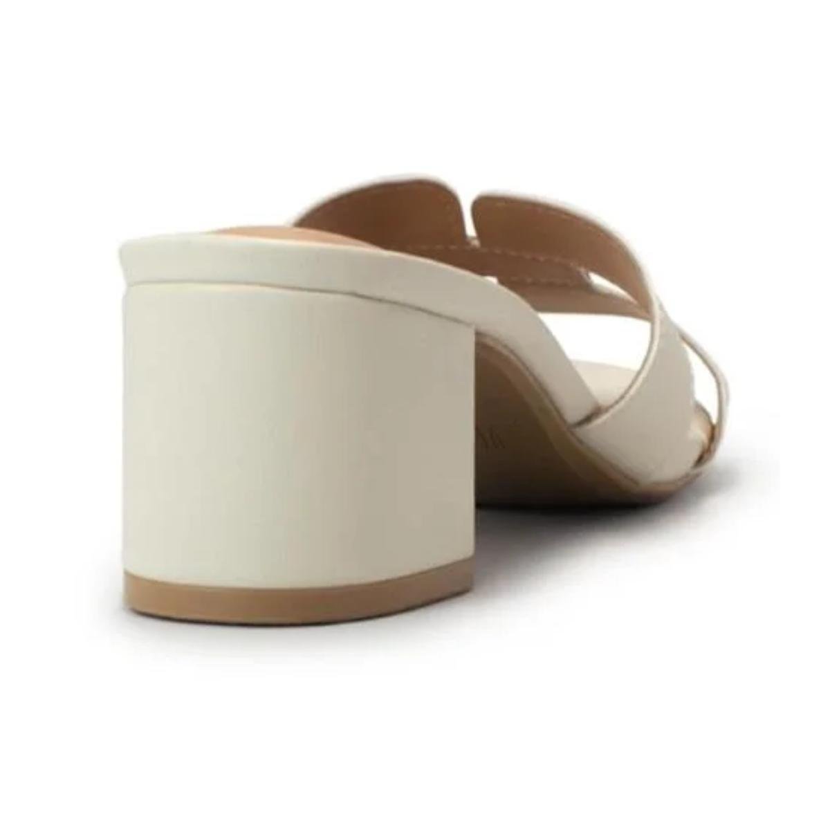 Tamanco Salto Bloco Casual Feminino Vizzano 62911180 Branco Branco 4