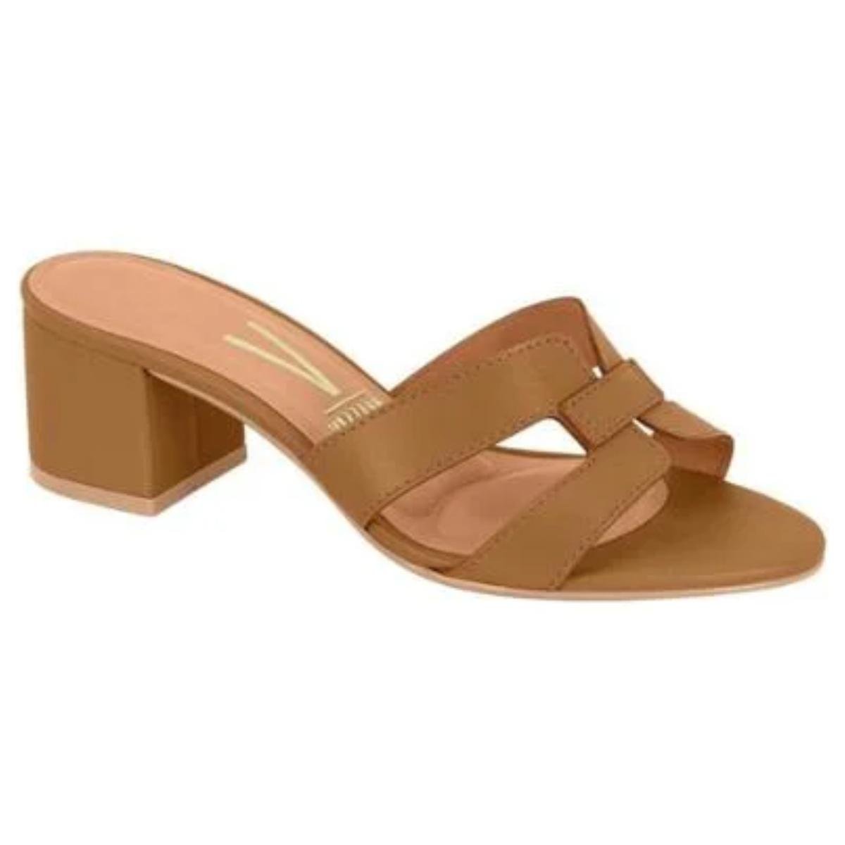 Tamanco Salto Bloco Casual Feminino Vizzano 62911180 Marrom