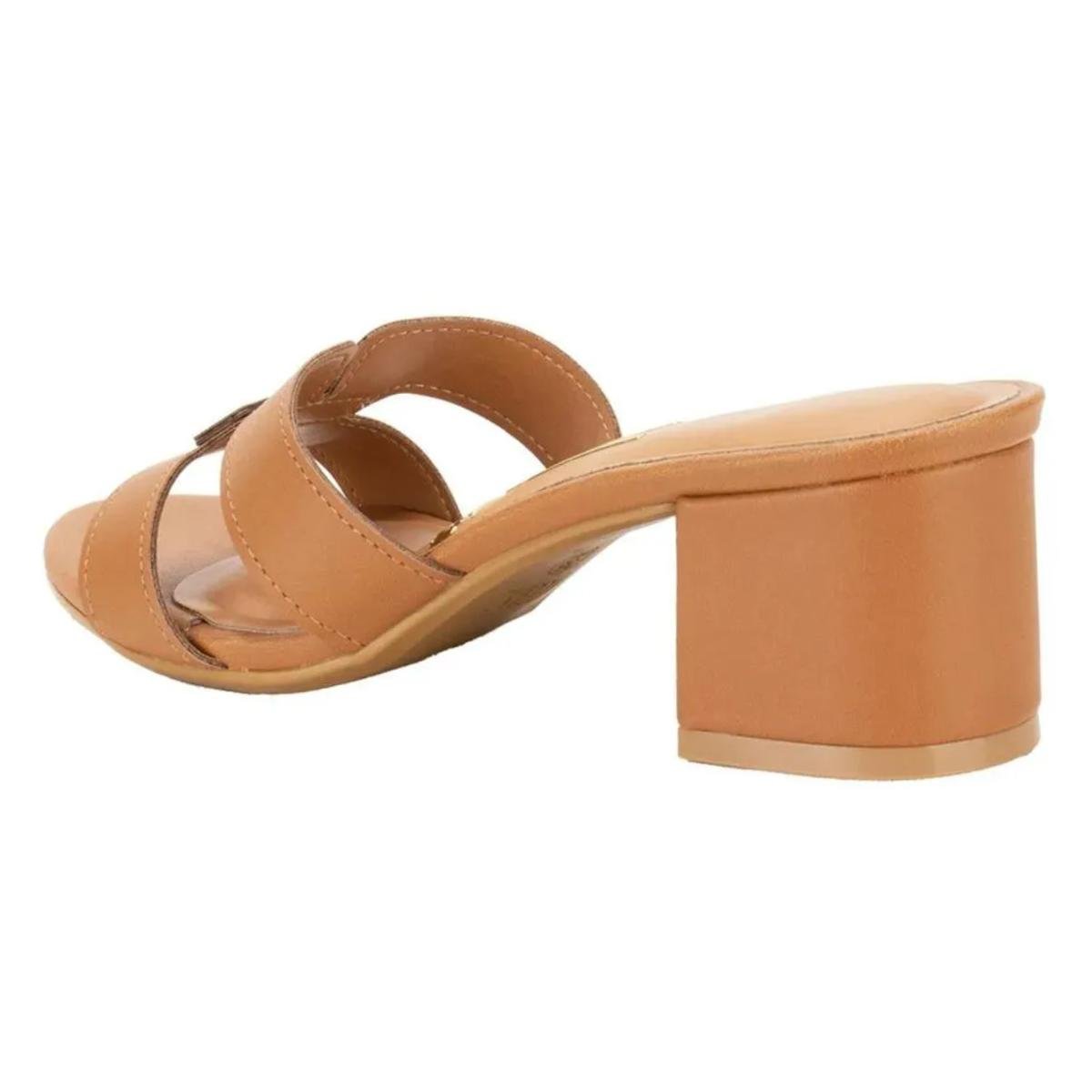 Tamanco Salto Bloco Casual Feminino Vizzano 62911180 Marrom Marrom 4