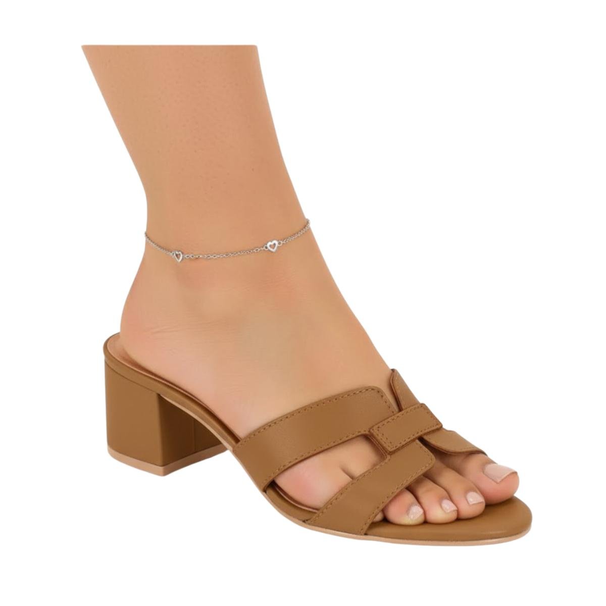 Tamanco Salto Bloco Casual Feminino Vizzano 62911180 Marrom Marrom 5