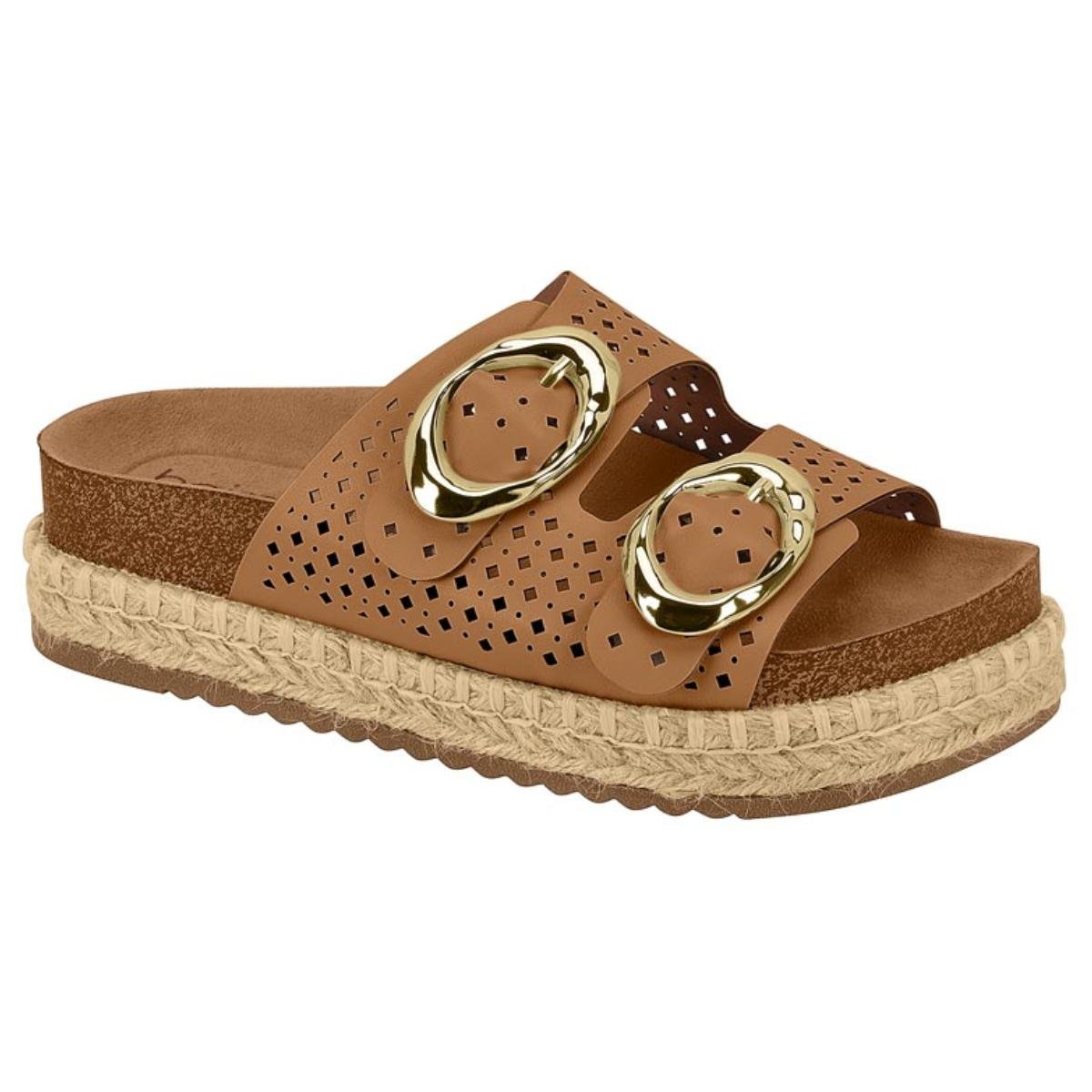 Sandália Papete Flatform Casual Feminino Beira Rio 8546213 Marrom