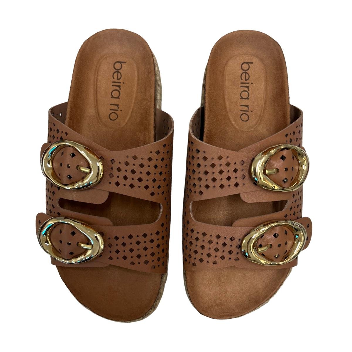 Sandália Papete Flatform Casual Feminino Beira Rio 8546213 Marrom Marrom 4