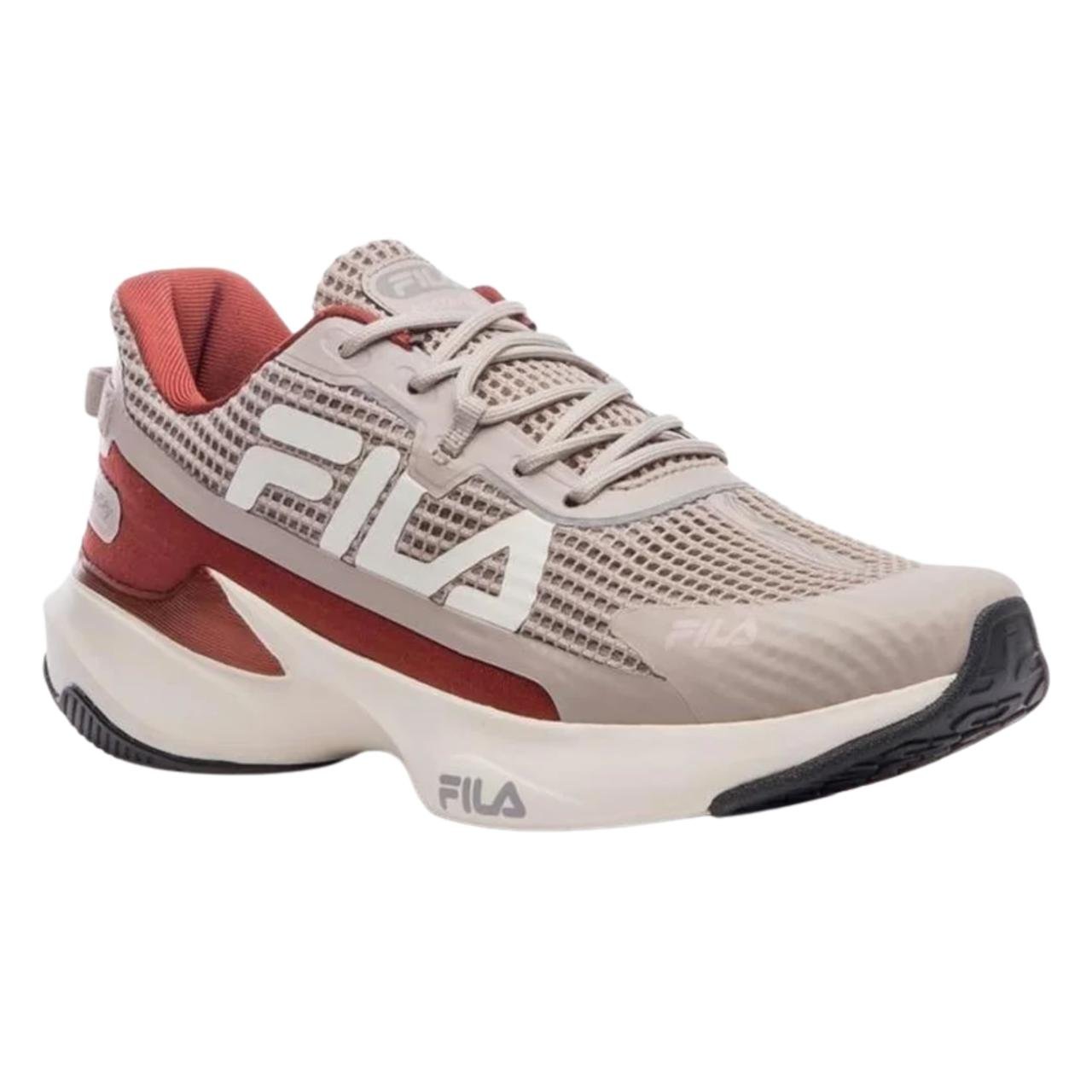 Tênis Esportivo Feminino Fila Recovery Bege e Marsala