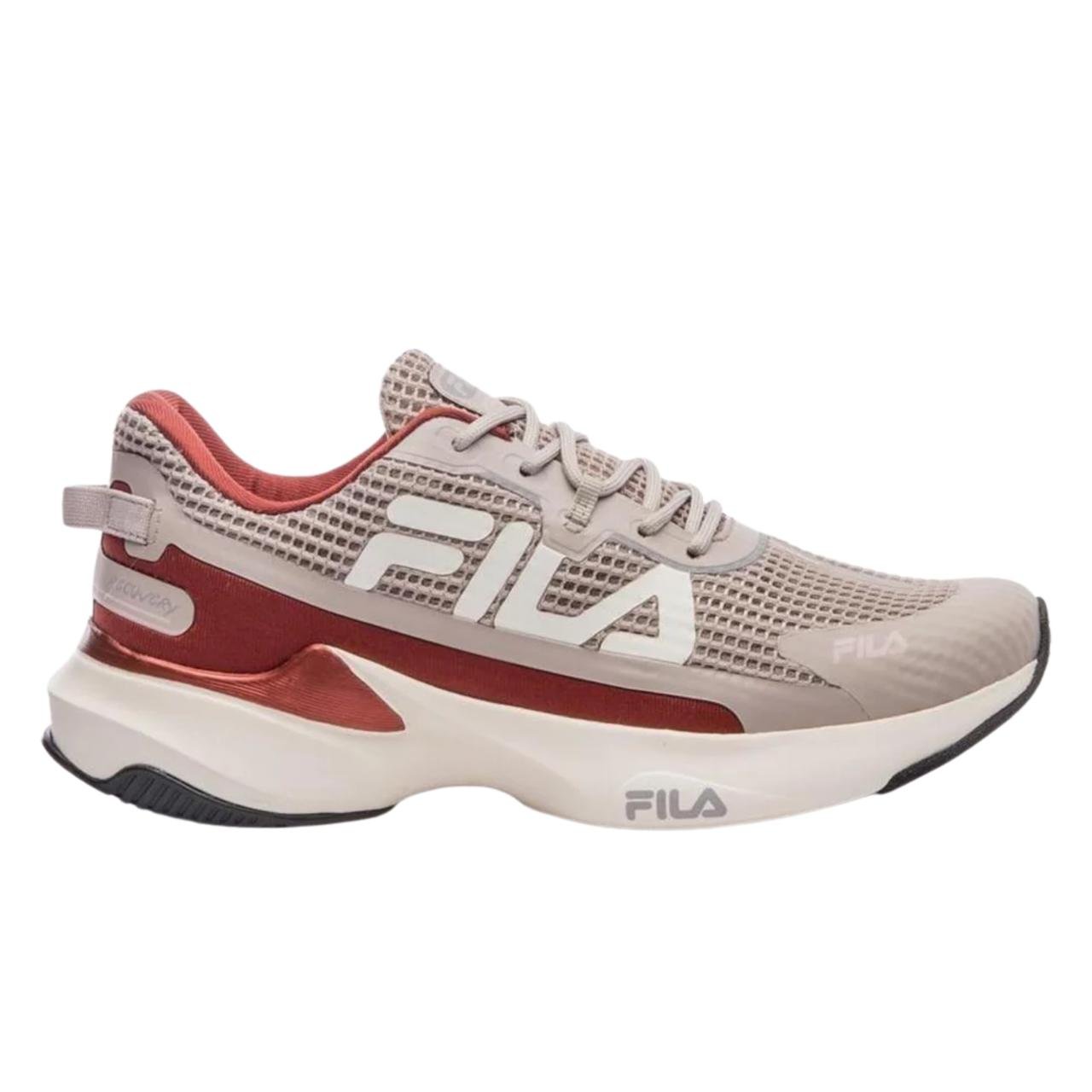 Tênis Esportivo Feminino Fila Recovery Bege e Marsala Bege 2