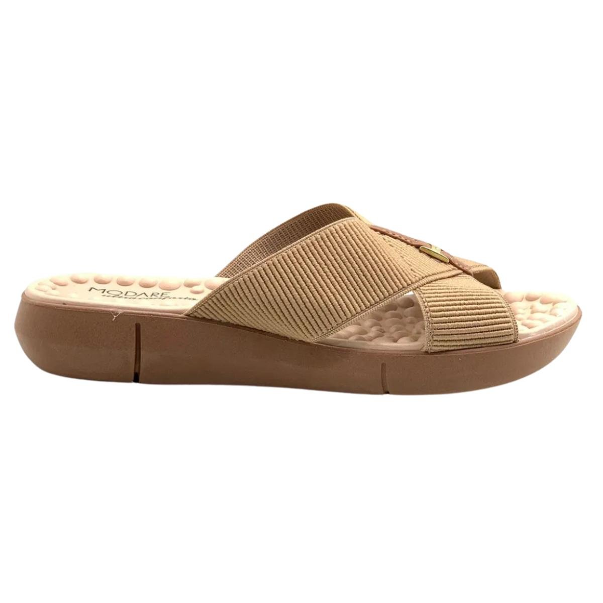 Tamanco Anabela Casual Feminino Modare 7142101 Bege Bege 2