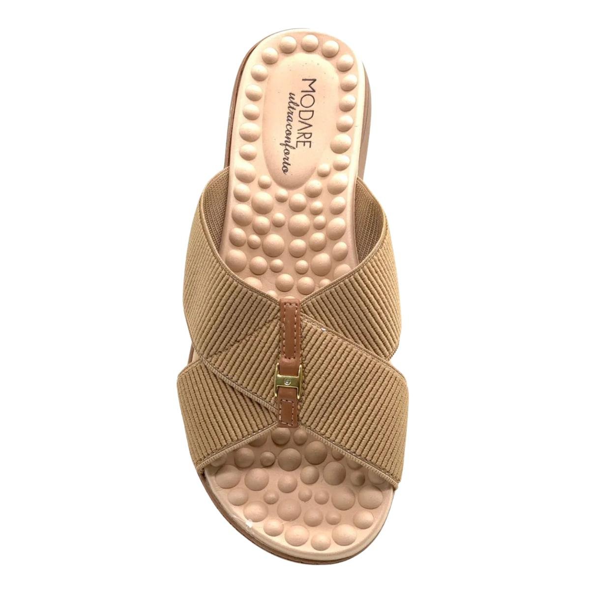 Tamanco Anabela Casual Feminino Modare 7142101 Bege Bege 4