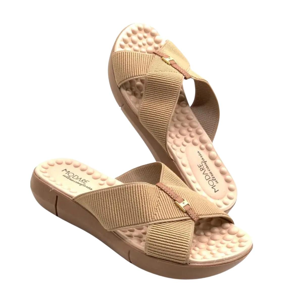 Tamanco Anabela Casual Feminino Modare 7142101 Bege Bege 5