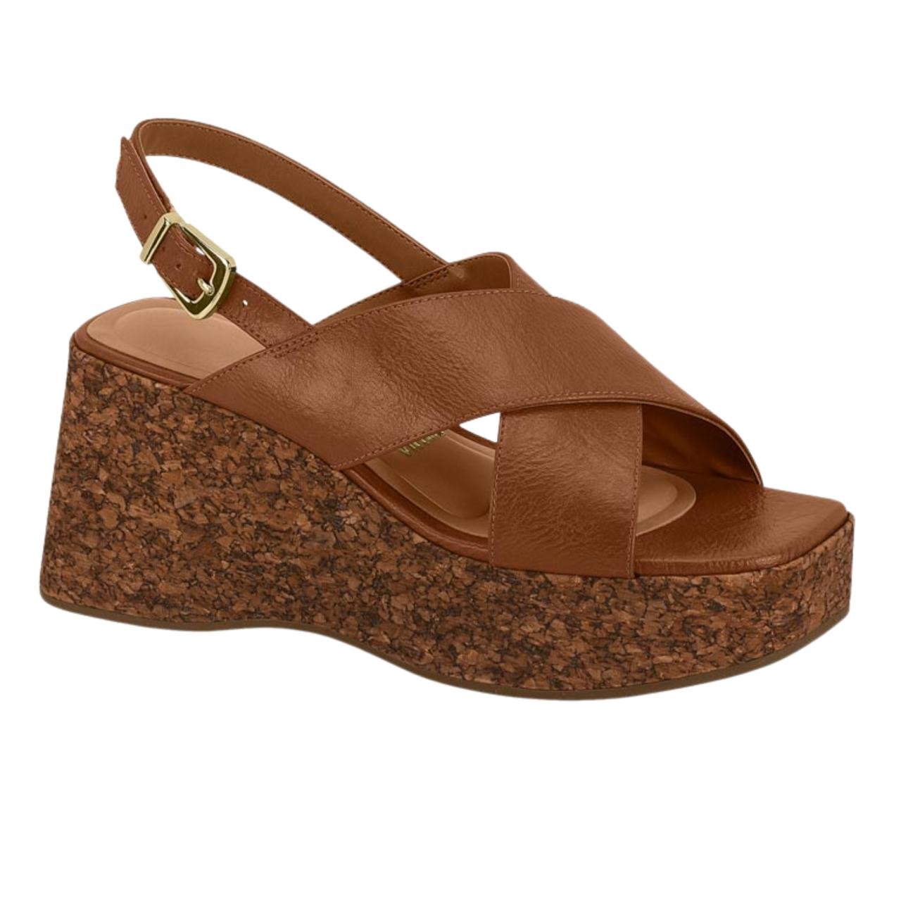 Sandália Plataforma Feminina Vizzano 6559101 Marrom