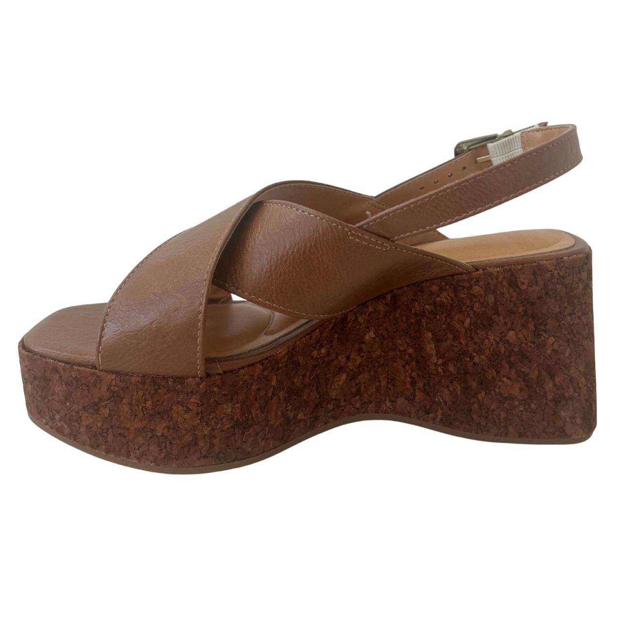 Sandália Plataforma Feminina Vizzano 6559101 Marrom Marrom 3