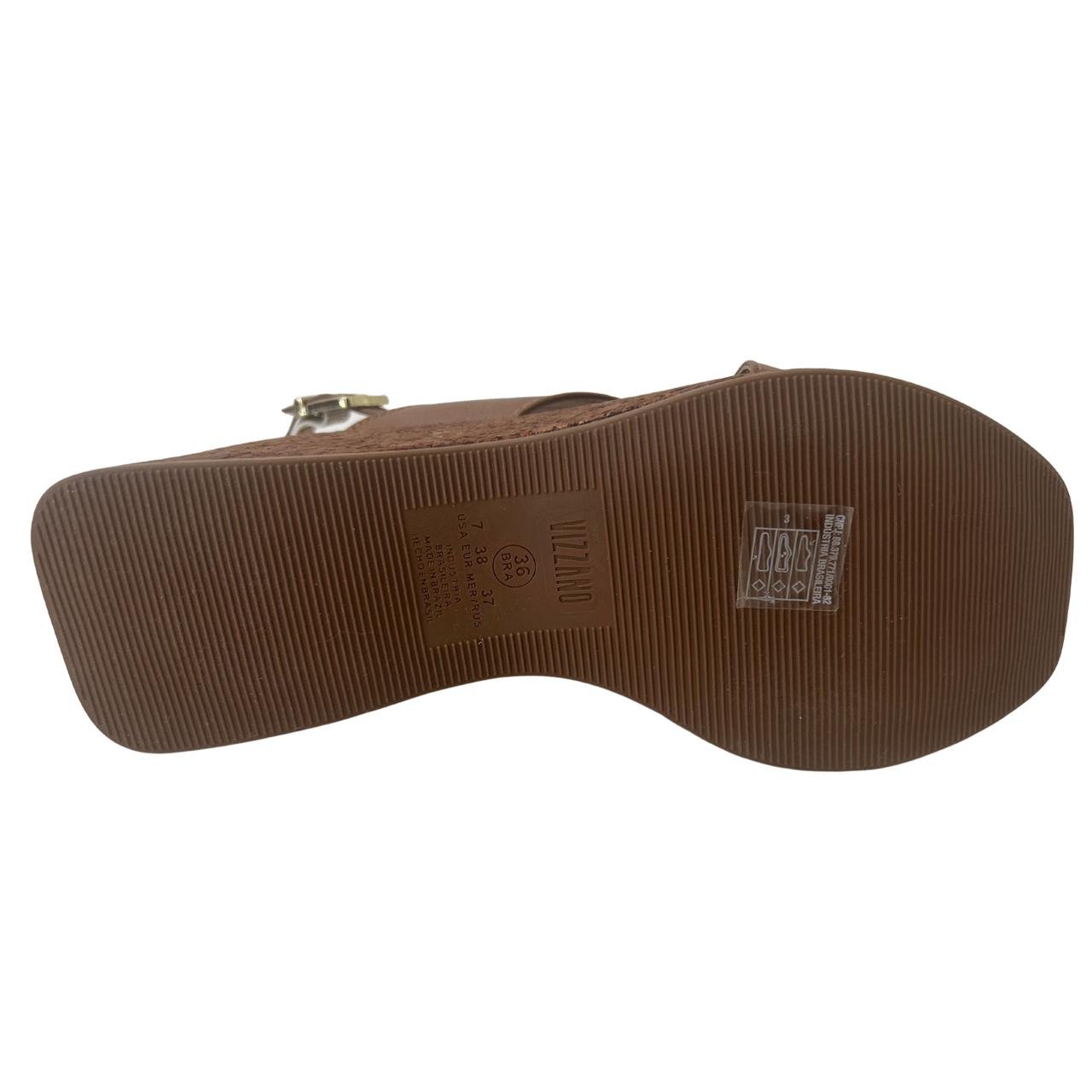 Sandália Plataforma Feminina Vizzano 6559101 Marrom Marrom 6