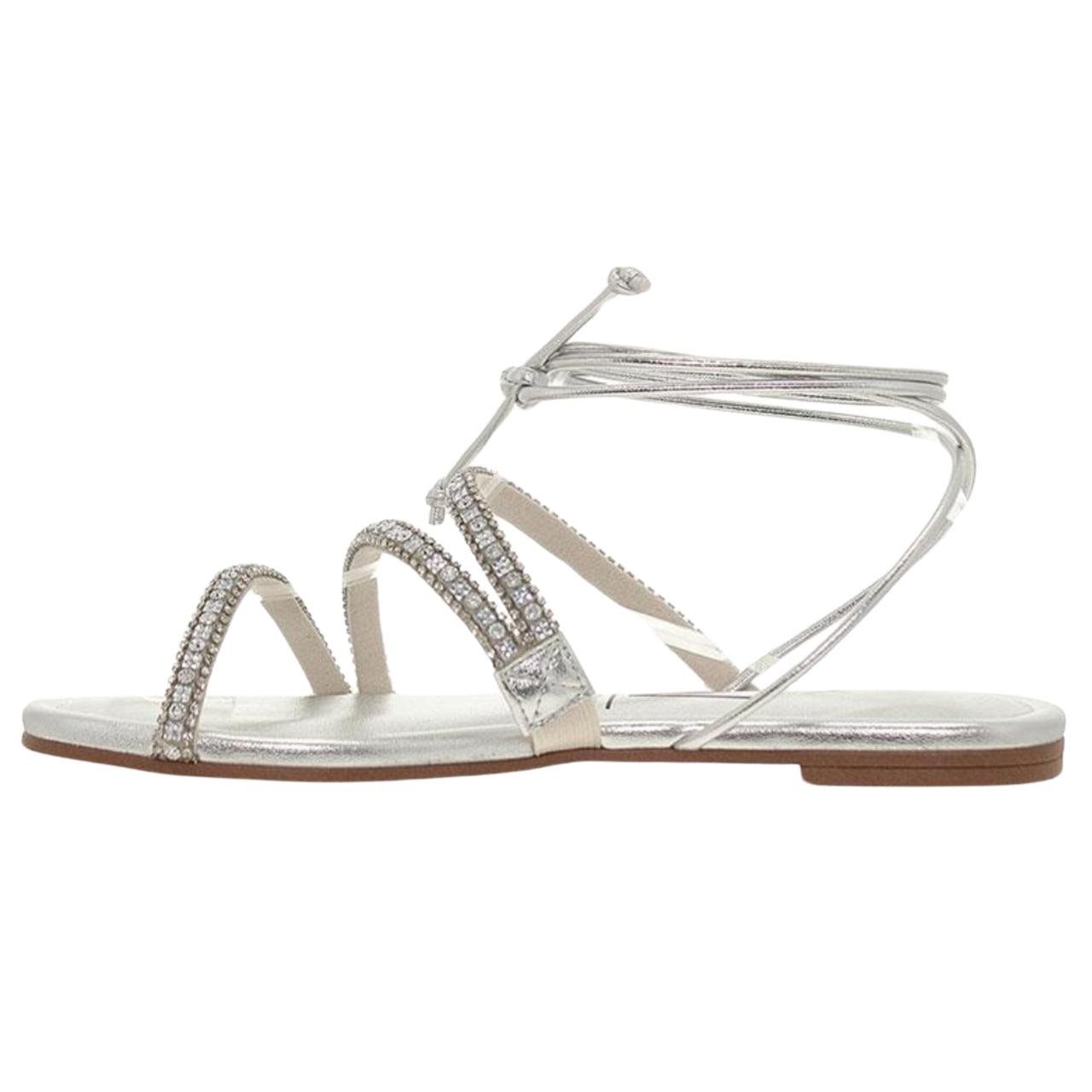 Sandália Rasteirinha Casual Feminina Vizzano 6371187 Prata Prata 3