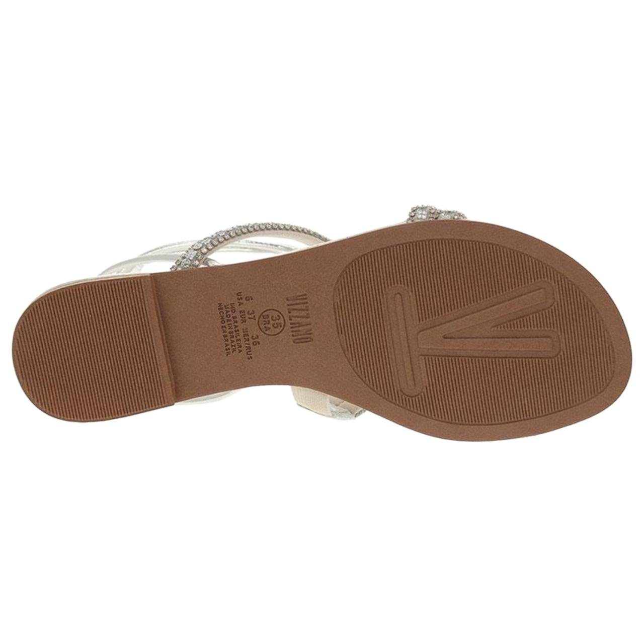 Sandália Rasteirinha Casual Feminina Vizzano 6371187 Prata