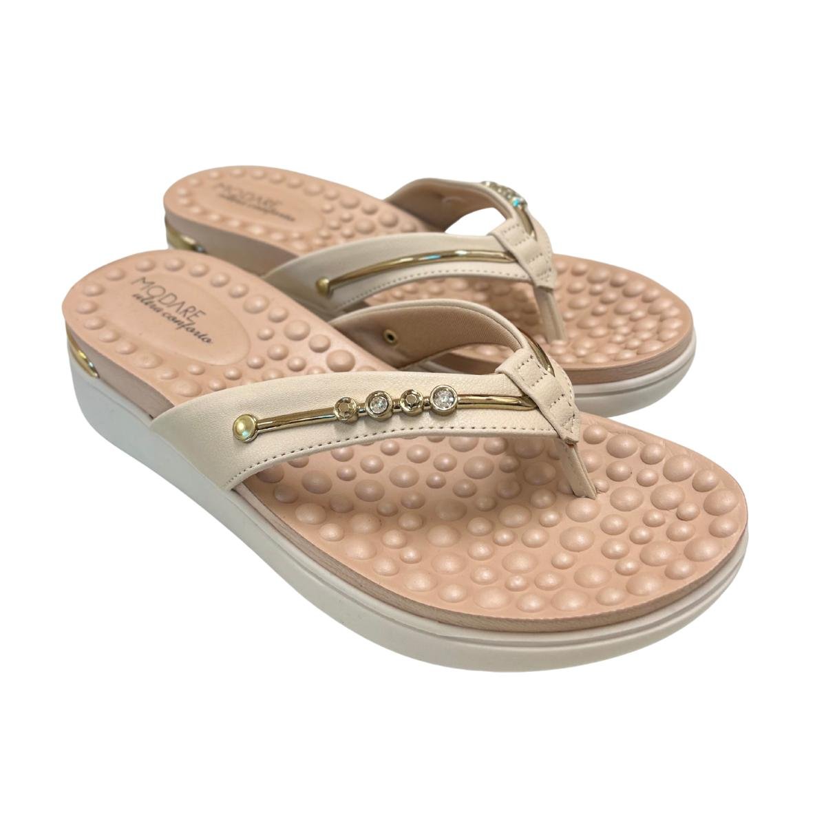 Tamanco Anabela Casual Feminino Modare 7151115 Creme Bege 5