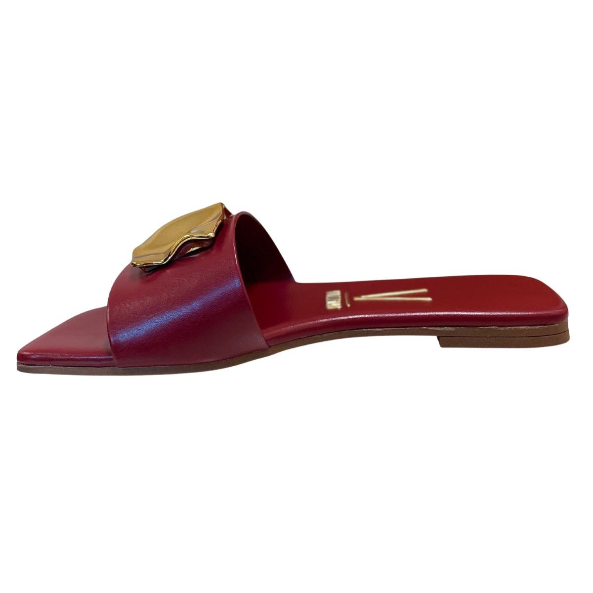 Sandália Rasteirinha Casual Feminino Vizzano 6553100 Vermelho Vermelho 3