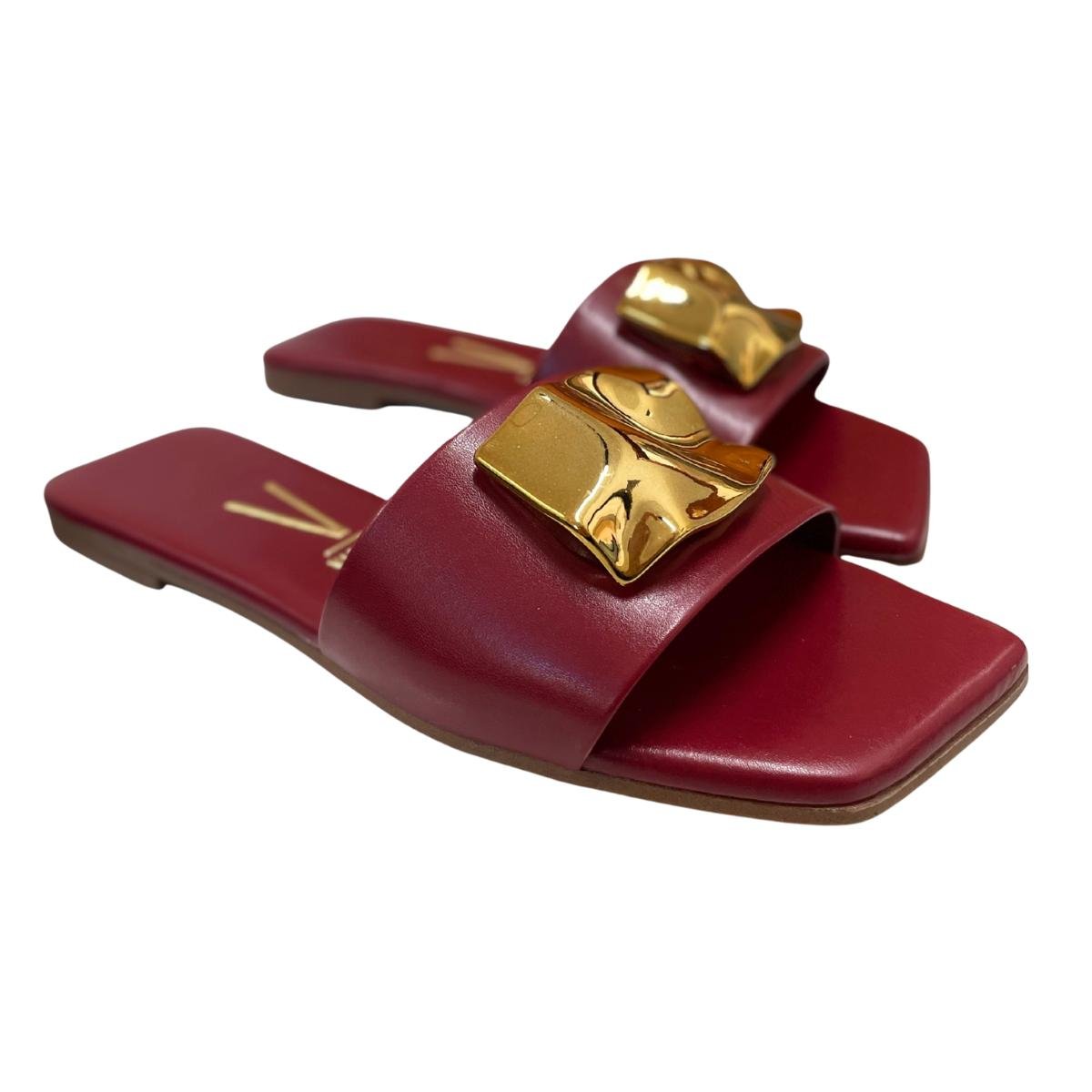 Sandália Rasteirinha Casual Feminino Vizzano 6553100 Vermelho Vermelho 5