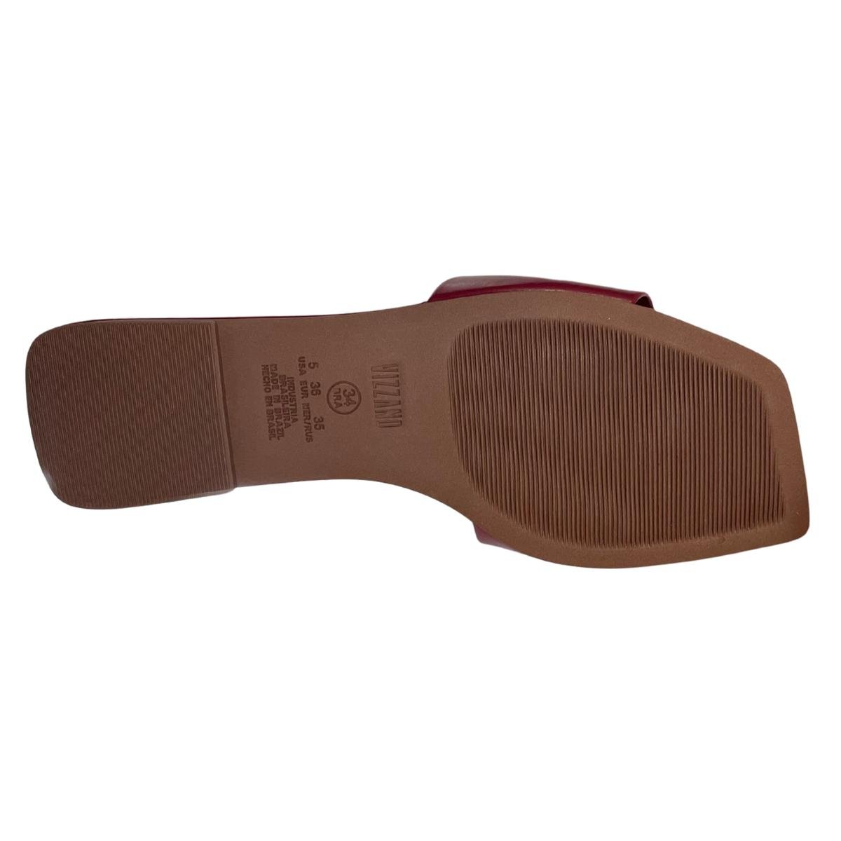 Sandália Rasteirinha Casual Feminino Vizzano 6553100 Vermelho Vermelho 7