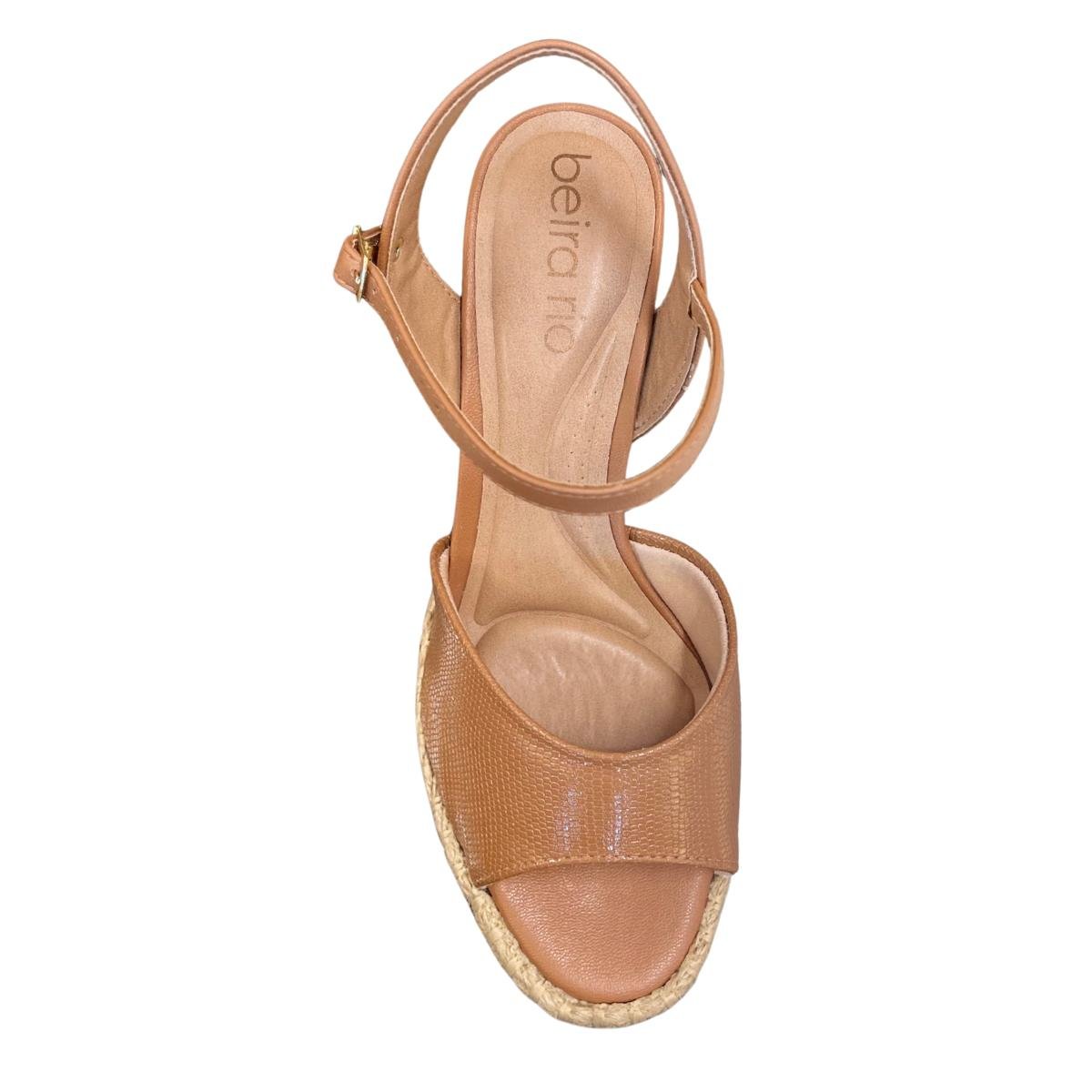 Sandália Anabela Casual Feminino Beira Rio 8486118 Marrom Marrom 4