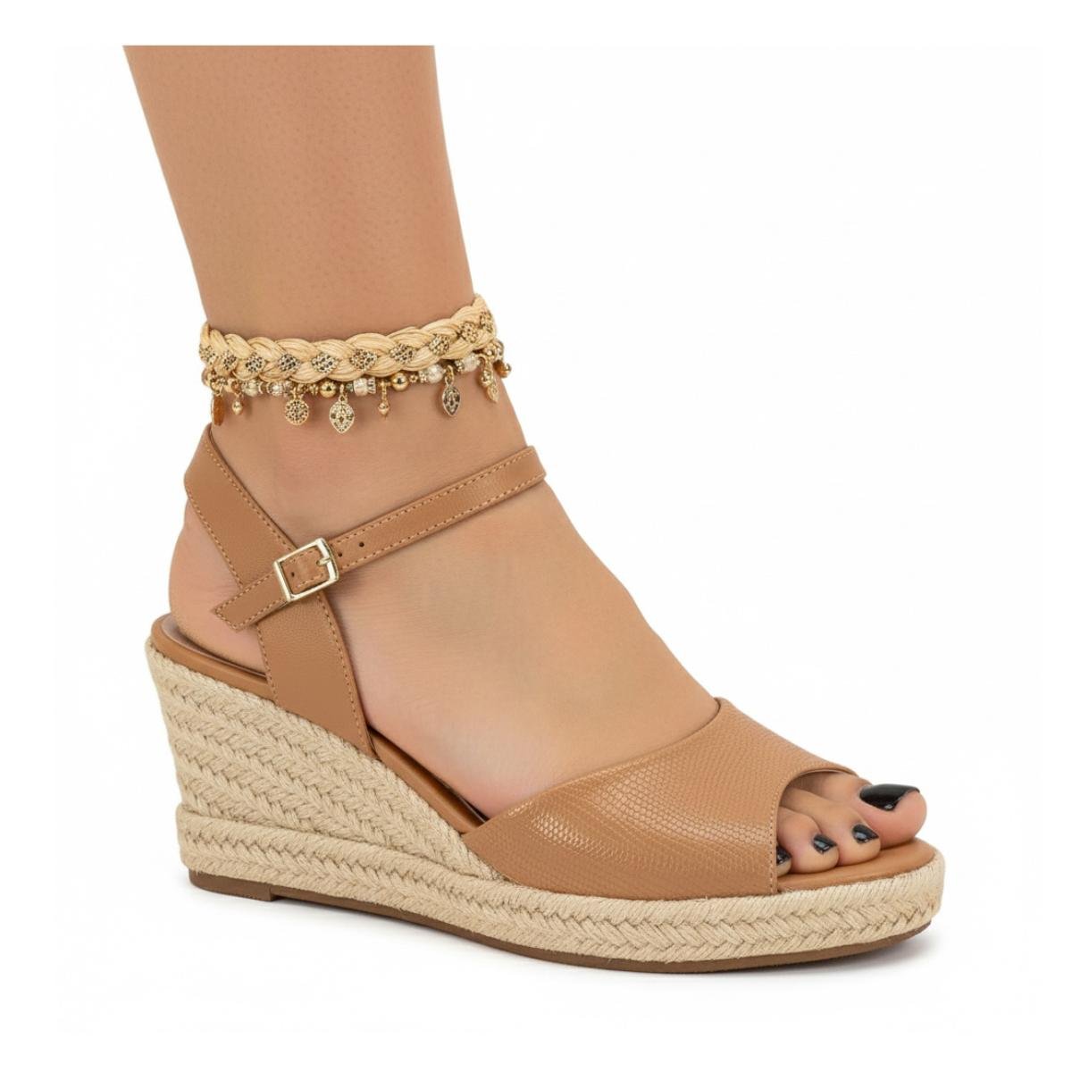 Sandália Anabela Casual Feminino Beira Rio 8486118 Marrom Marrom 6