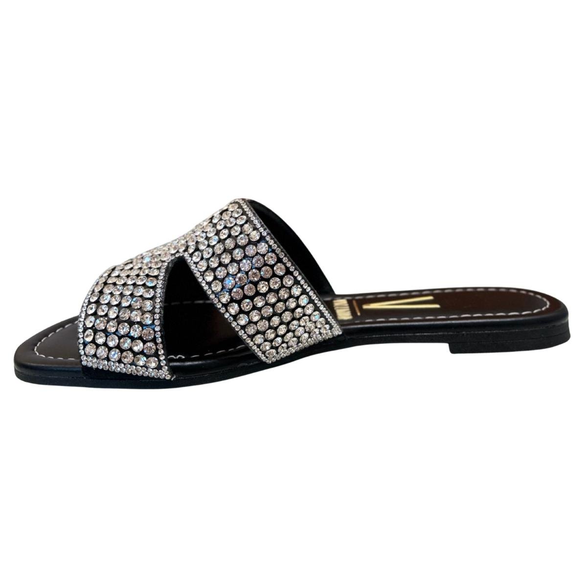 Sandália Rasteirinha Casual Feminino Vizzano 6371.1005 Preto Preto 3