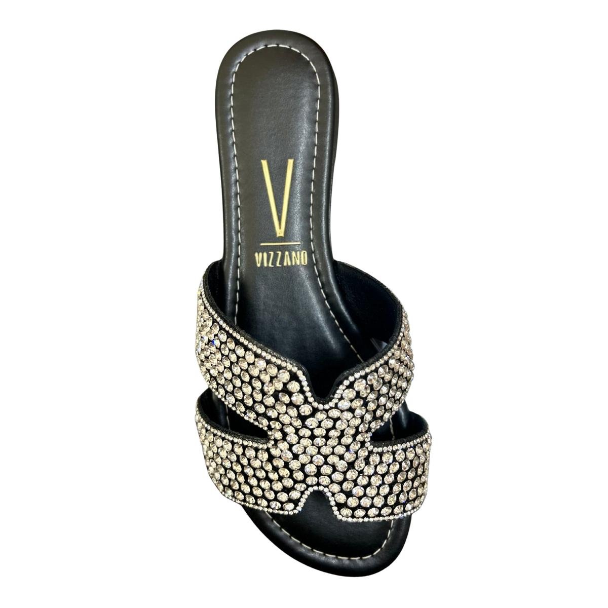 Sandália Rasteirinha Casual Feminino Vizzano 6371.1005 Preto Preto 4