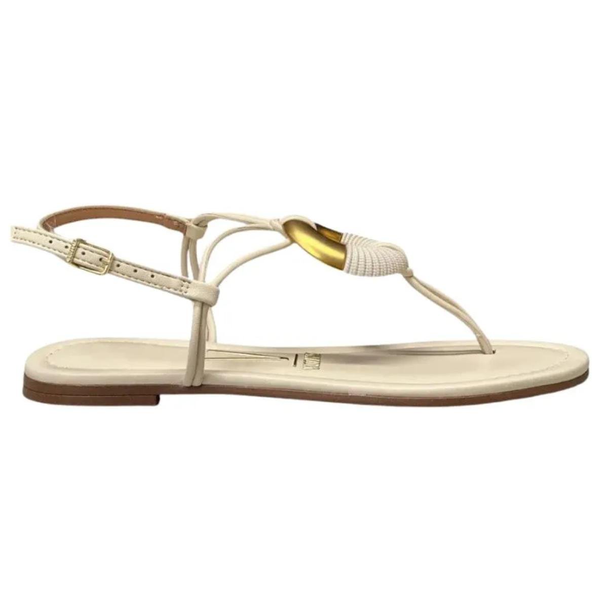 Sandália Rasteirinha Casual Feminino Vizzano 63711001 Creme Bege 2