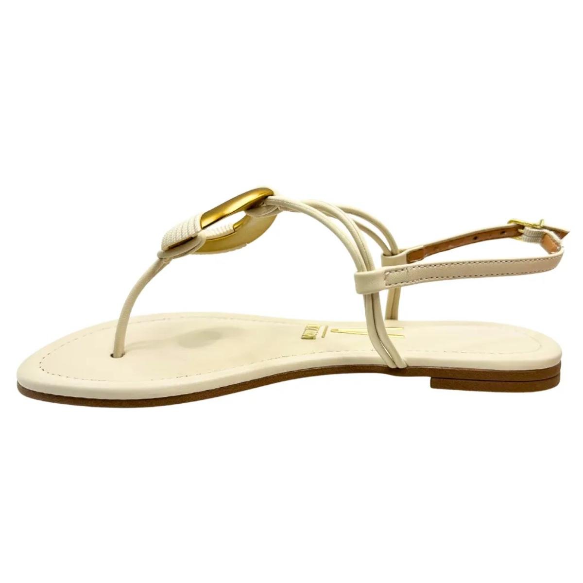 Sandália Rasteirinha Casual Feminino Vizzano 63711001 Creme Bege 3