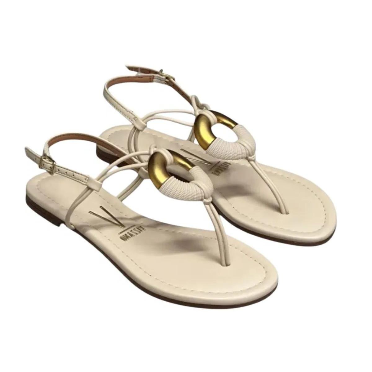 Sandália Rasteirinha Casual Feminino Vizzano 63711001 Creme Bege 4