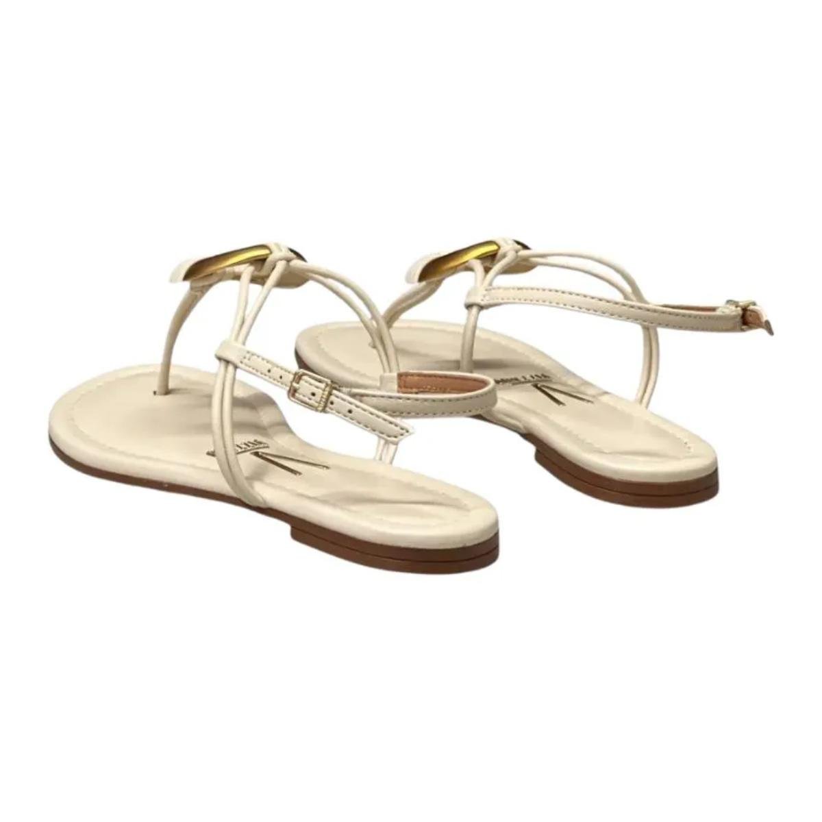 Sandália Rasteirinha Casual Feminino Vizzano 63711001 Creme Bege 7
