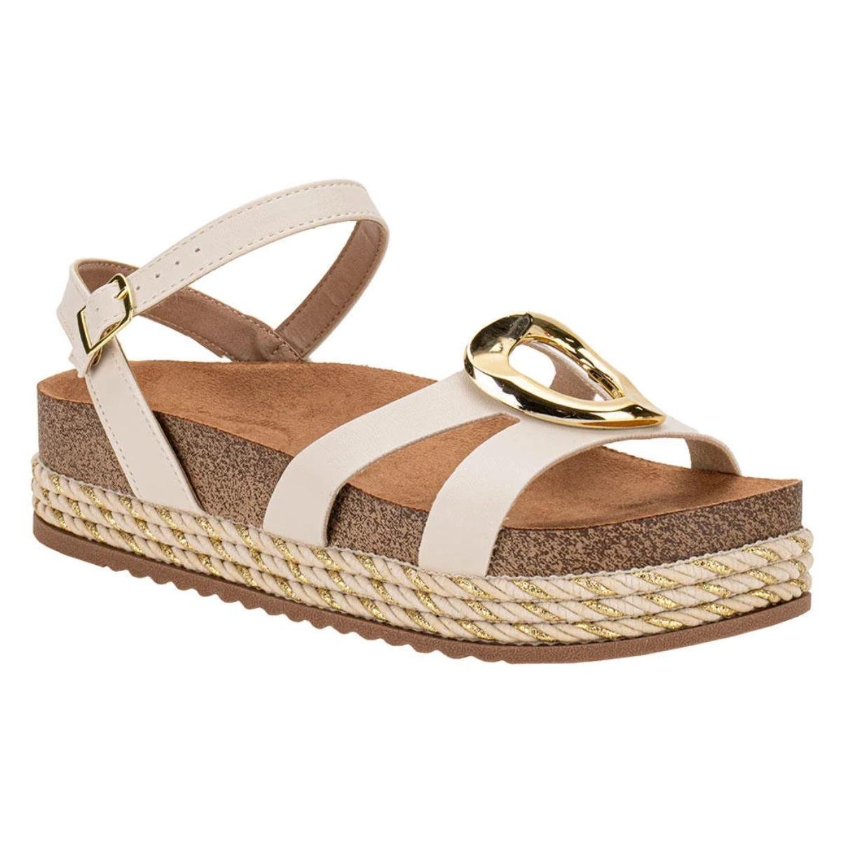 Sandália Papete Flatform Casual Feminino Beira Rio 8546207 Branco