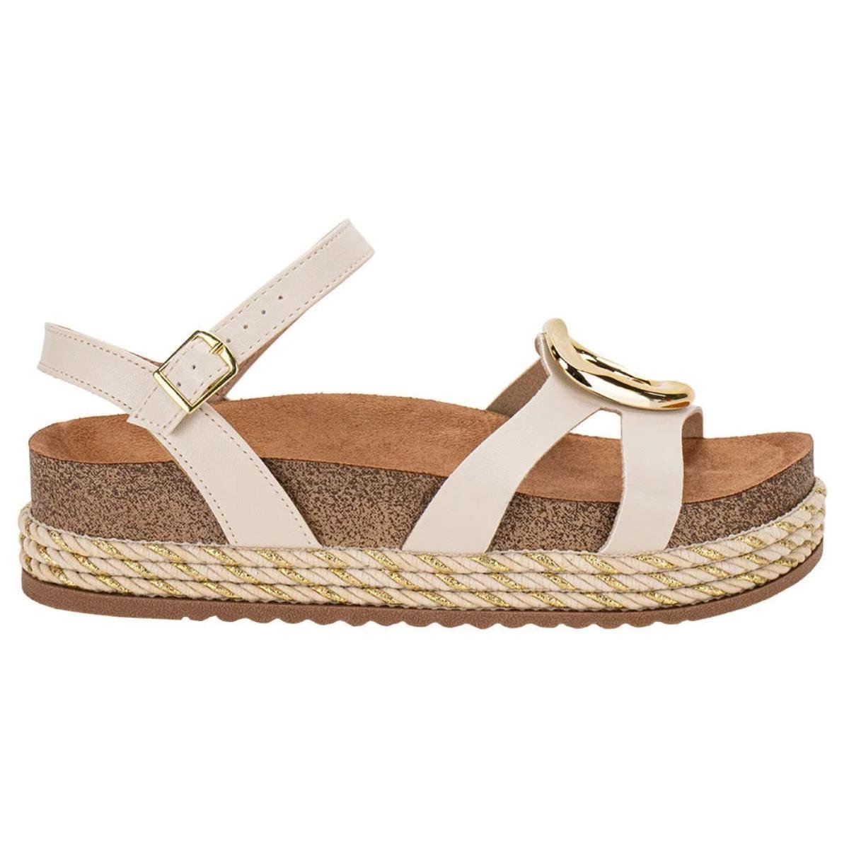 Sandália Papete Flatform Casual Feminino Beira Rio 8546207 Branco Branco 2