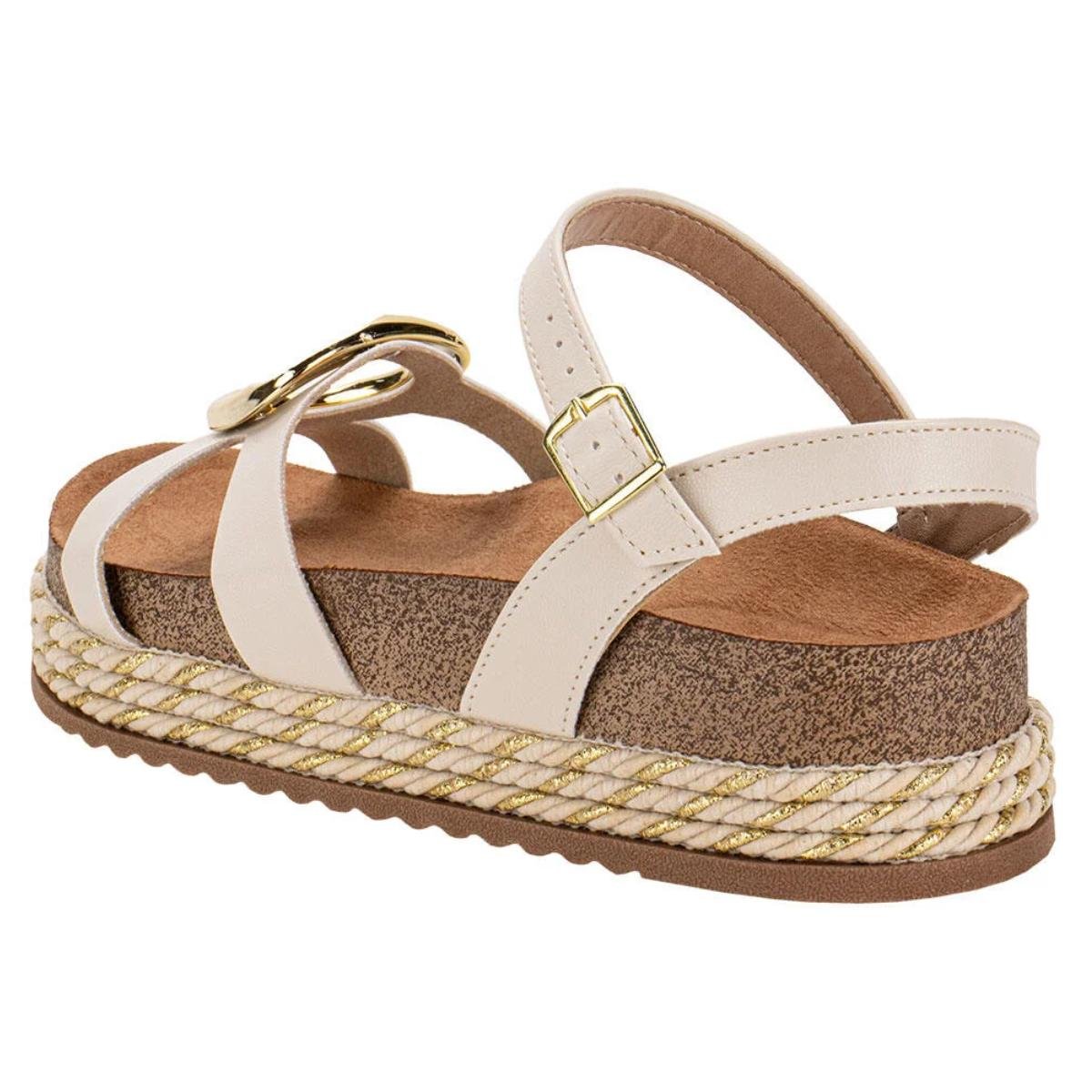 Sandália Papete Flatform Casual Feminino Beira Rio 8546207 Branco Branco 3