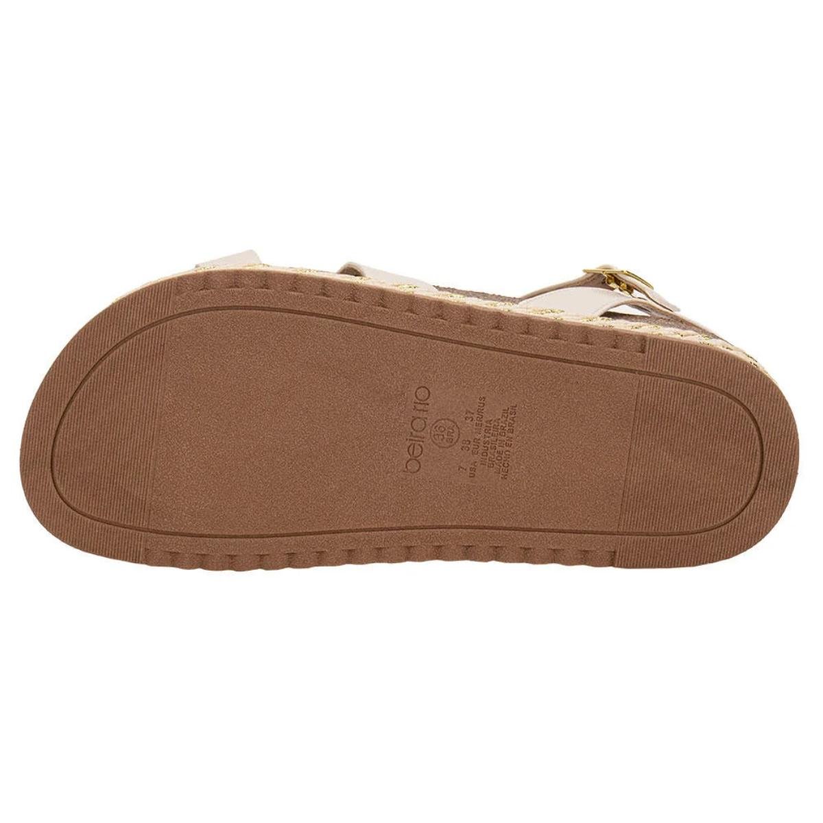 Sandália Papete Flatform Casual Feminino Beira Rio 8546207 Branco Branco 5