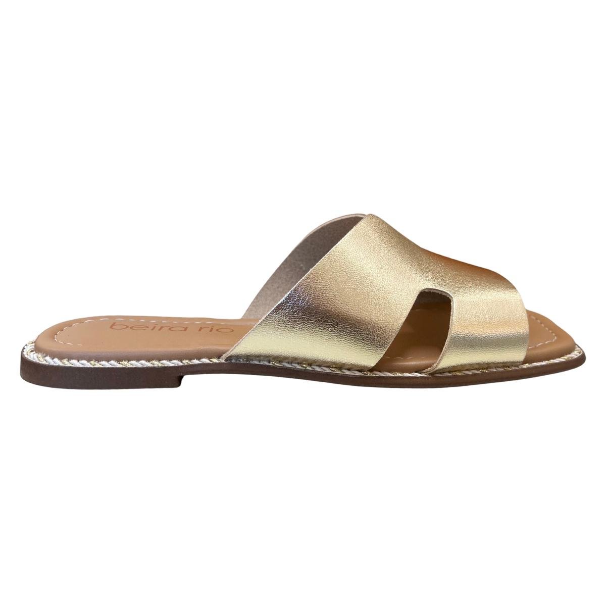 Sandália Rasteirinha Casual Feminino Beira Rio 8506206 Dourado Dourado 2