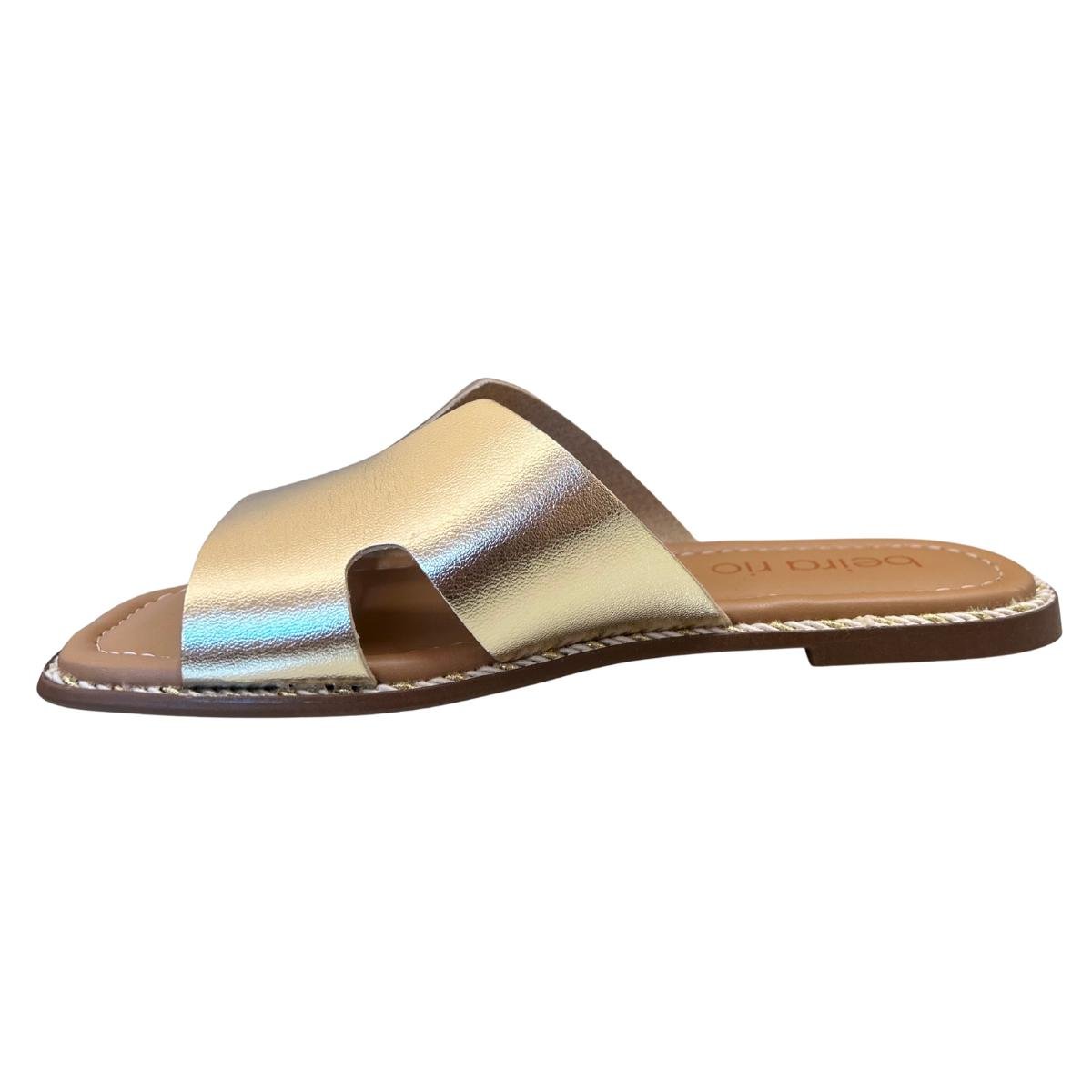 Sandália Rasteirinha Casual Feminino Beira Rio 8506206 Dourado Dourado 3