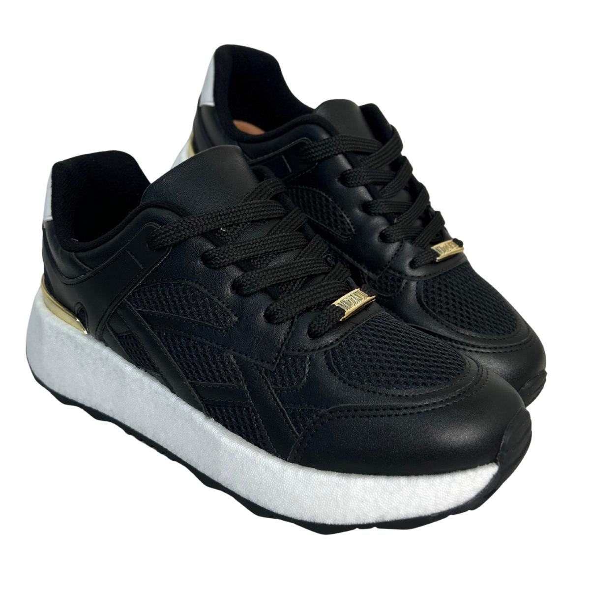 Tênis Jogging Casual Feminino Vizzano 1452203 Preto Preto 5