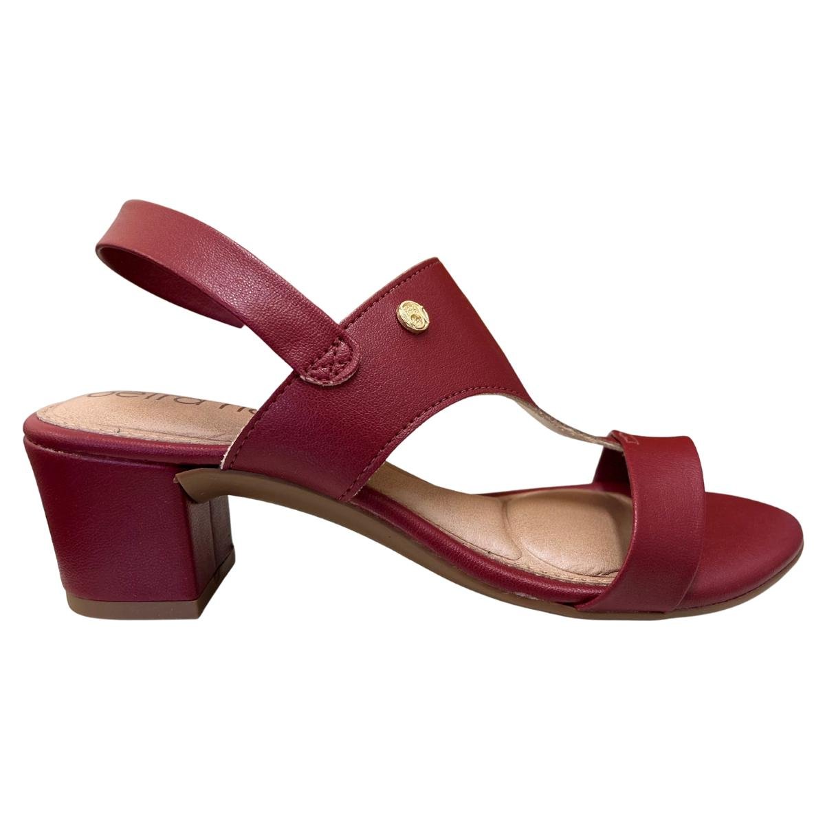 Sandália Salto Grosso Casual Feminino Beira Rio 82461211 Vermelho Vermelho 2