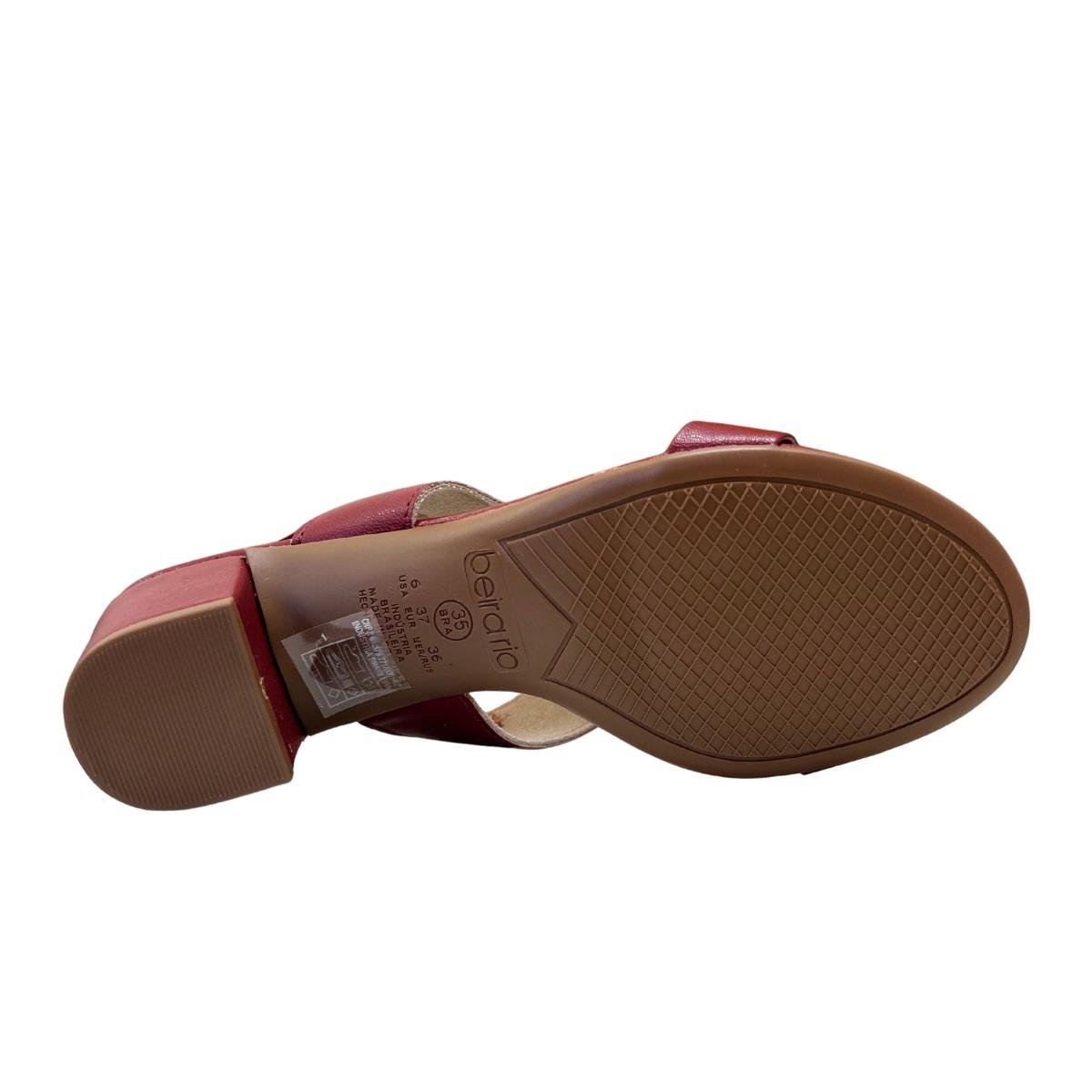 Sandália Salto Grosso Casual Feminino Beira Rio 82461211 Vermelho Vermelho 7