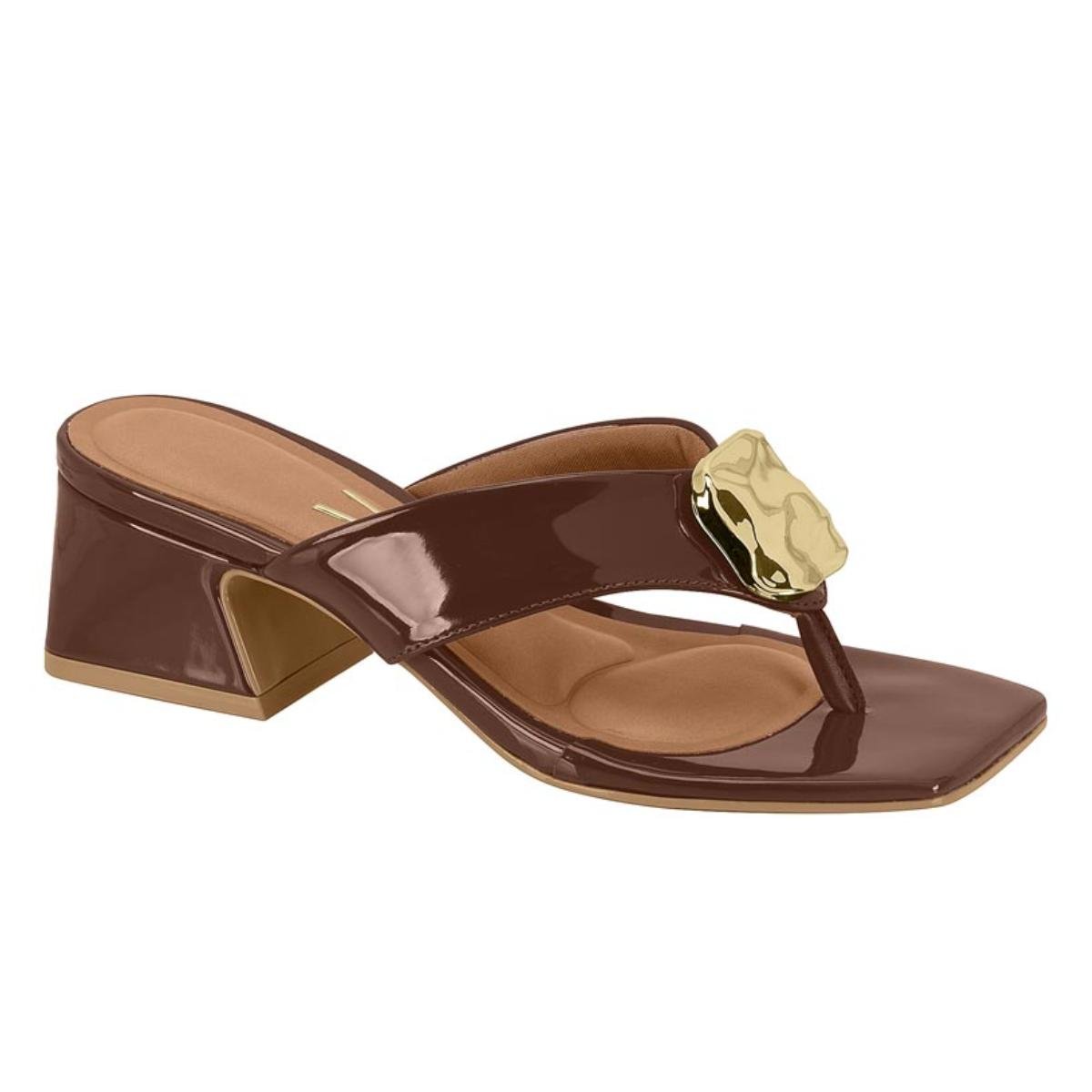 Tamanco Salto Bloco Casual Feminino Vizzano 6558105 Marrom 