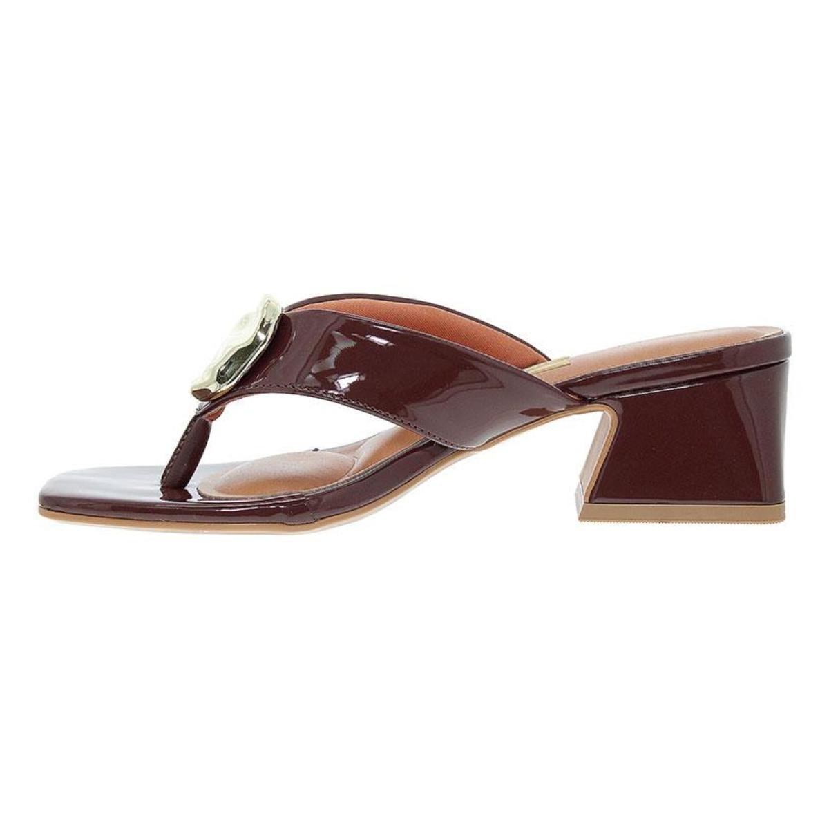 Tamanco Salto Bloco Casual Feminino Vizzano 6558105 Marrom Marrom 3