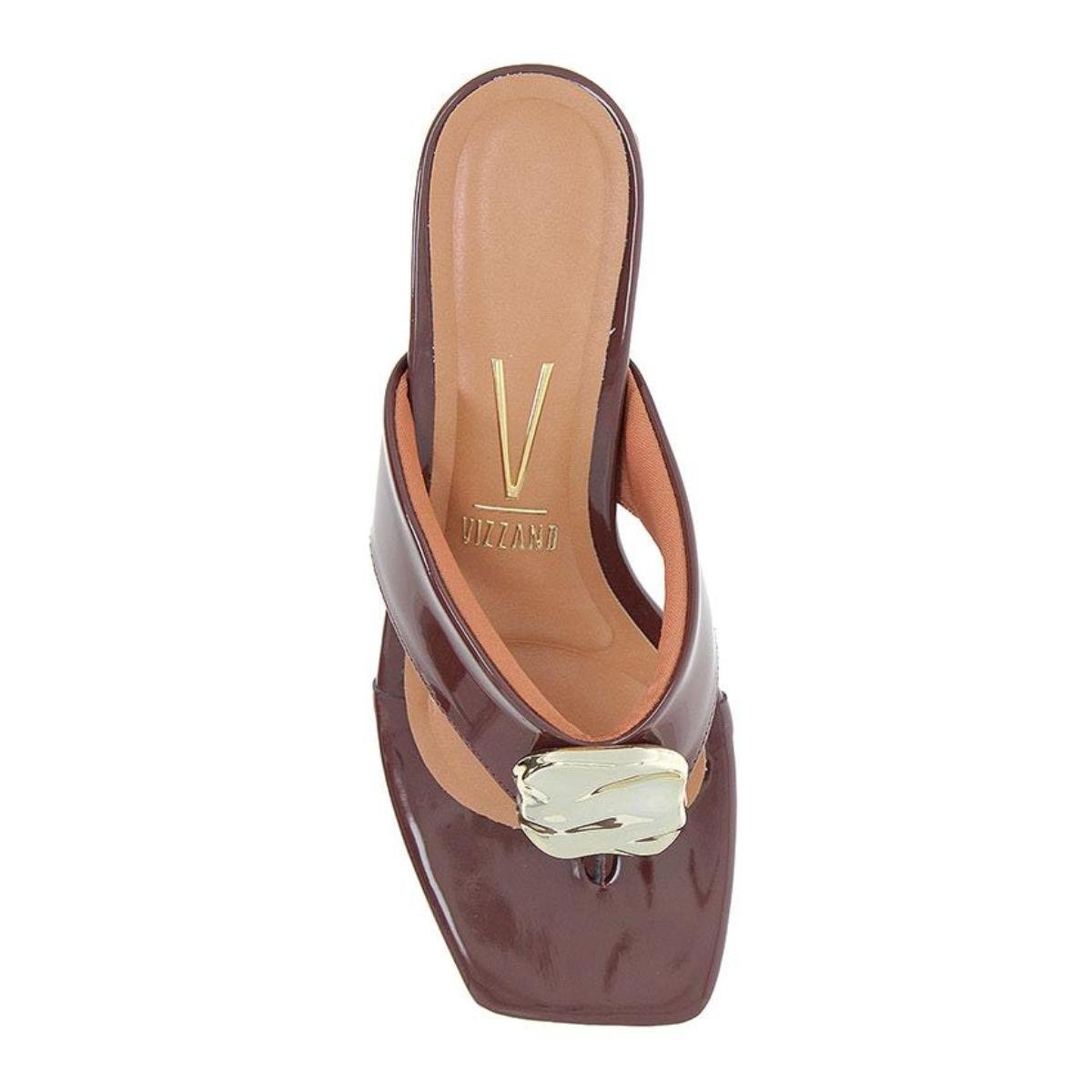 Tamanco Salto Bloco Casual Feminino Vizzano 6558105 Marrom Marrom 4