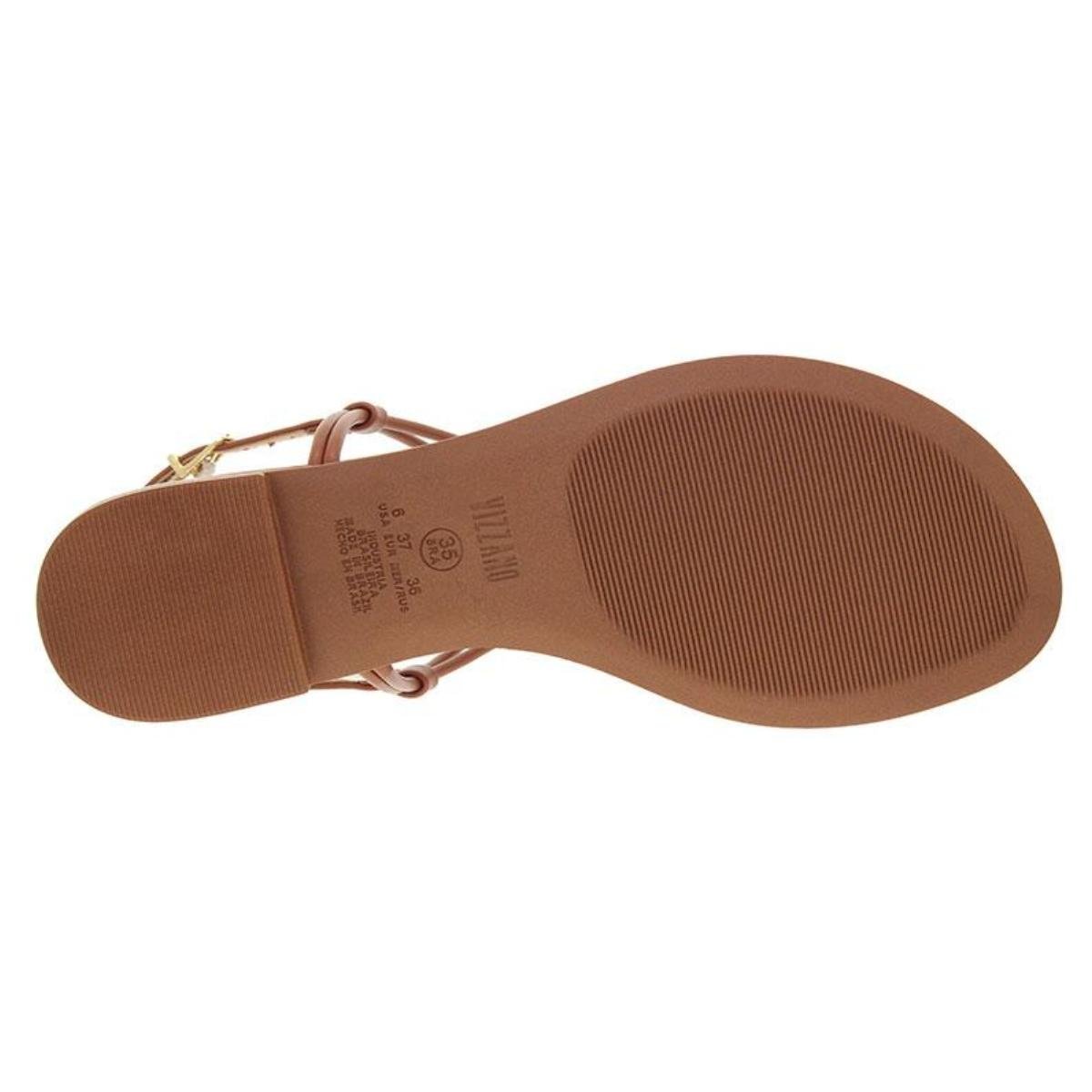 Sandália Rasteirinha Casual Feminino Vizzano 63711001 Marrom Marrom 7