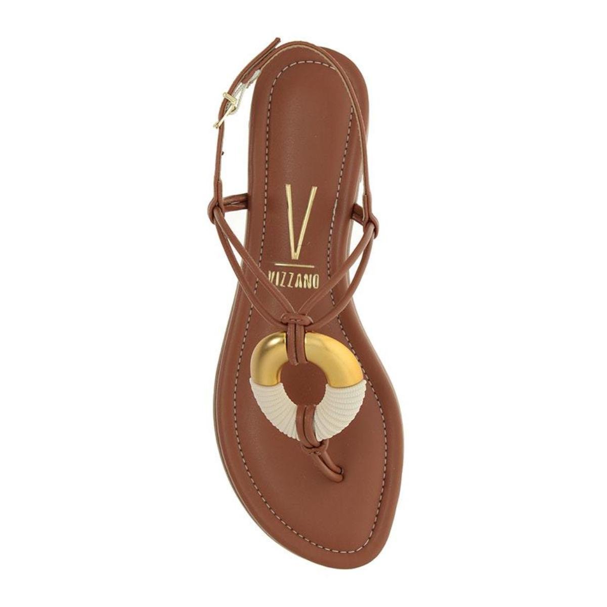 Sandália Rasteirinha Casual Feminino Vizzano 63711001 Marrom Marrom 4