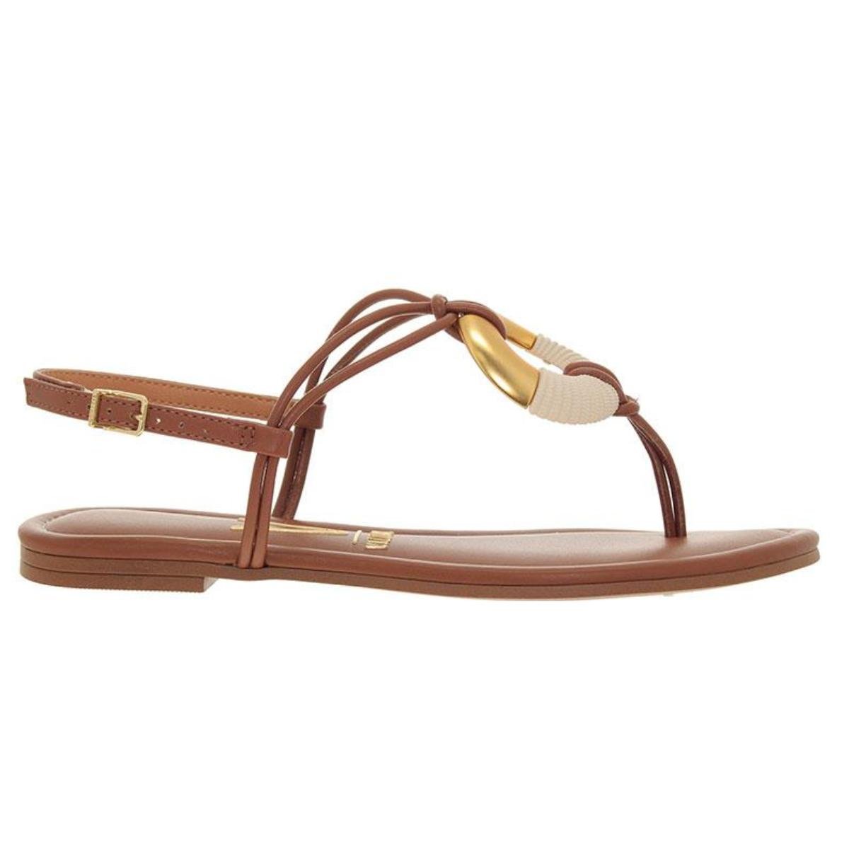 Sandália Rasteirinha Casual Feminino Vizzano 63711001 Marrom Marrom 2